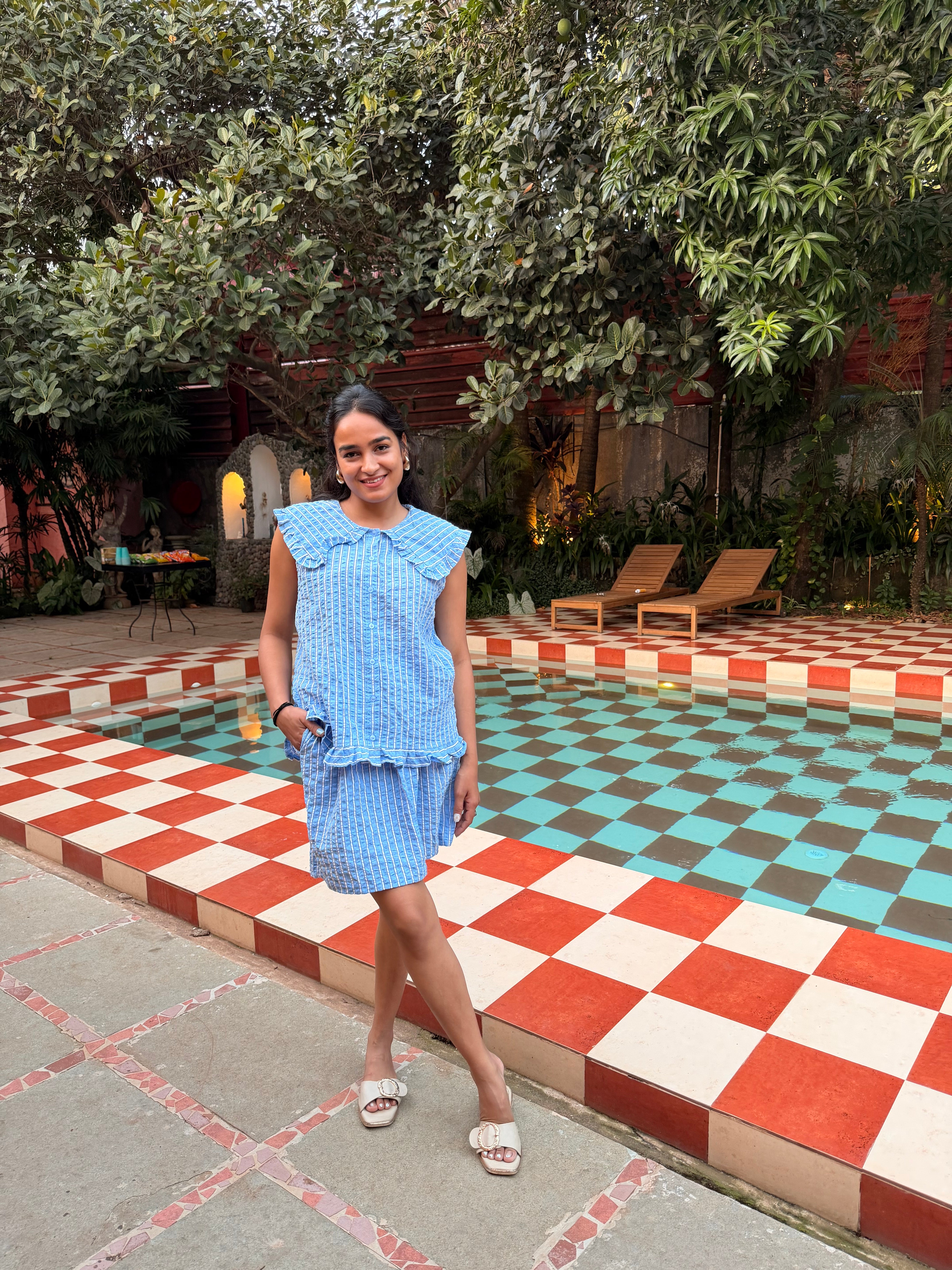 RIYO Fit & Flare Stripe Skirt