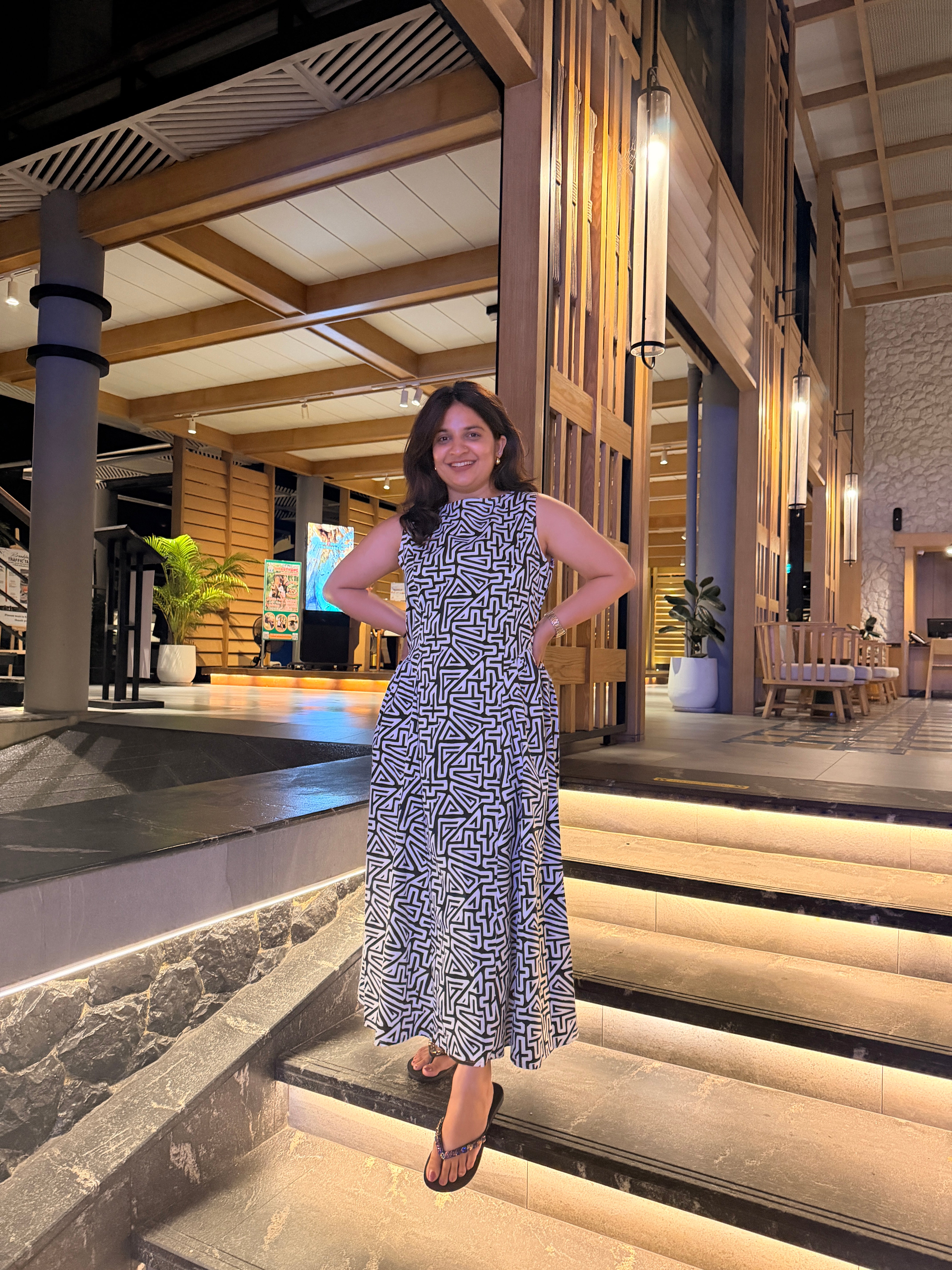 RAE Abstract Print Midi Dress