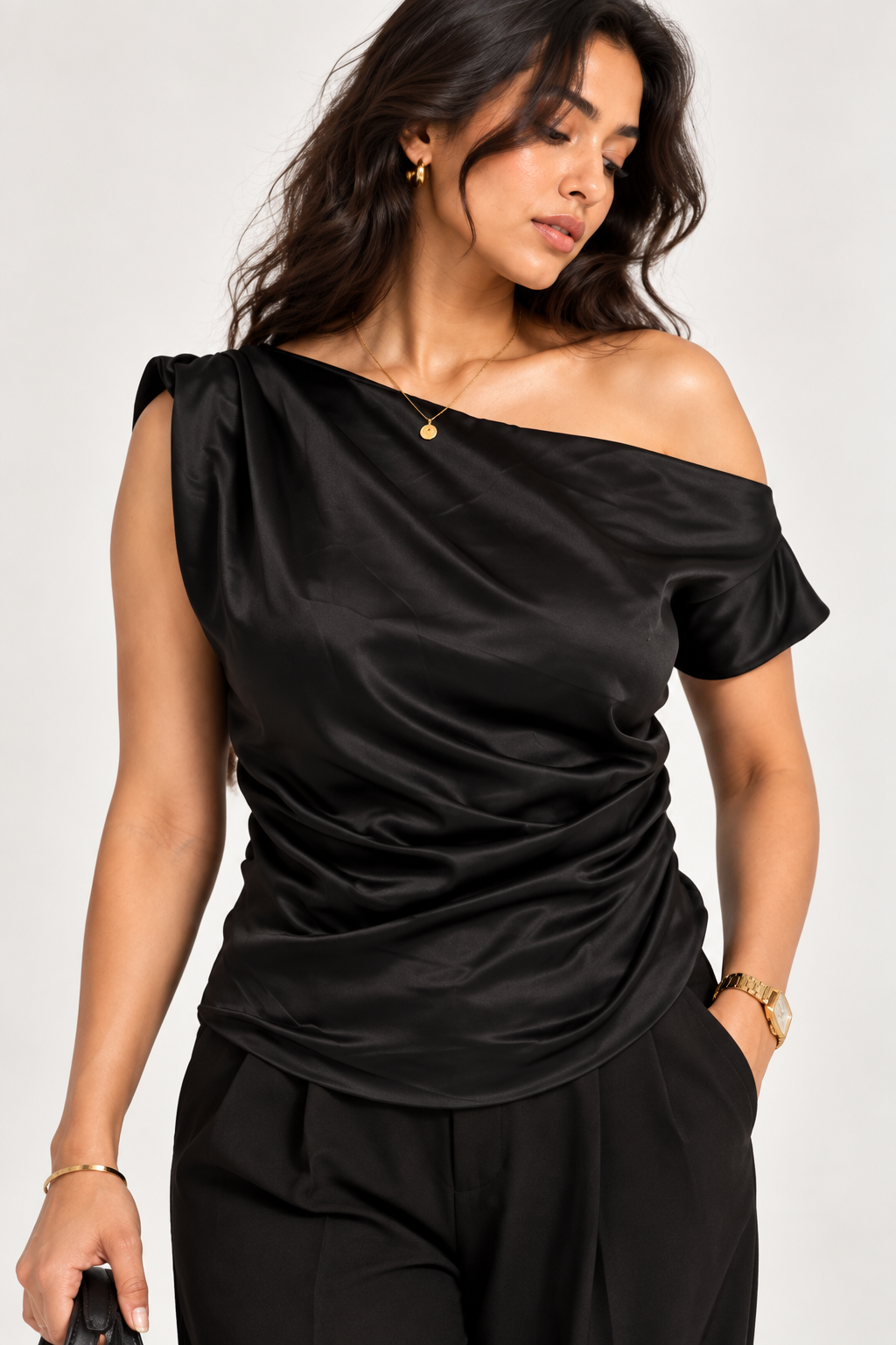 Noir Drape Top