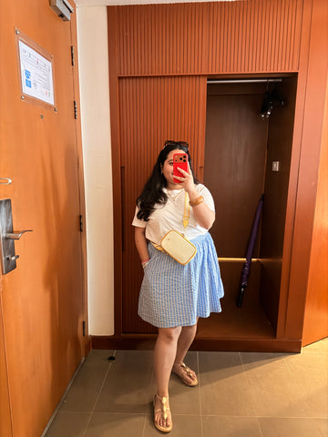 RIYO Fit & Flare Stripe Skirt