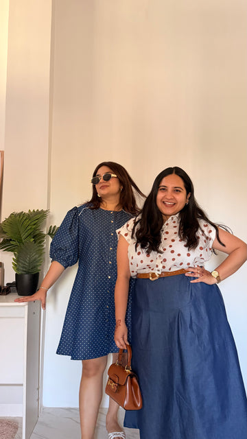 Polka Summer Denim Dress