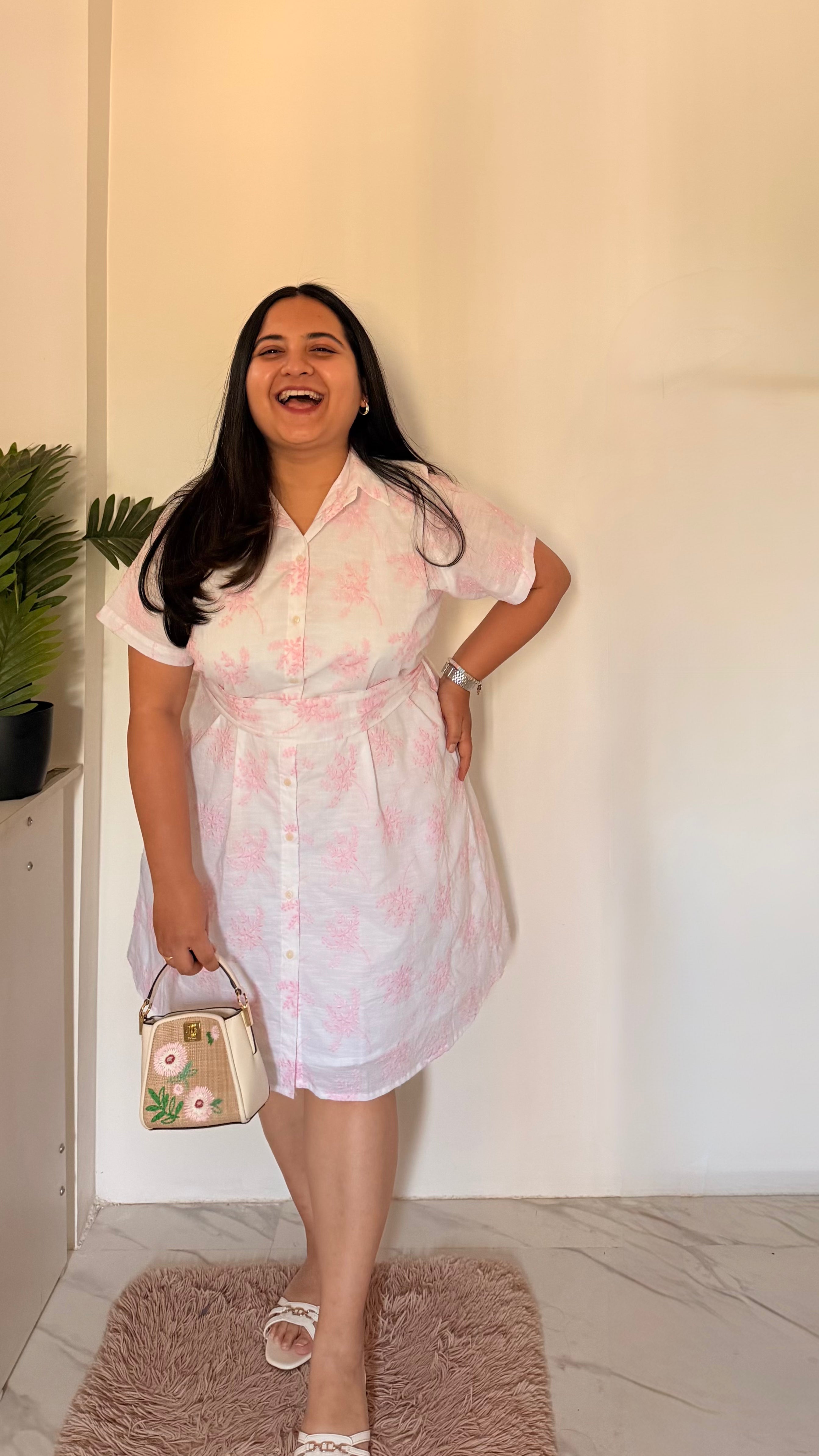 ALIA Embroidered Short Dress