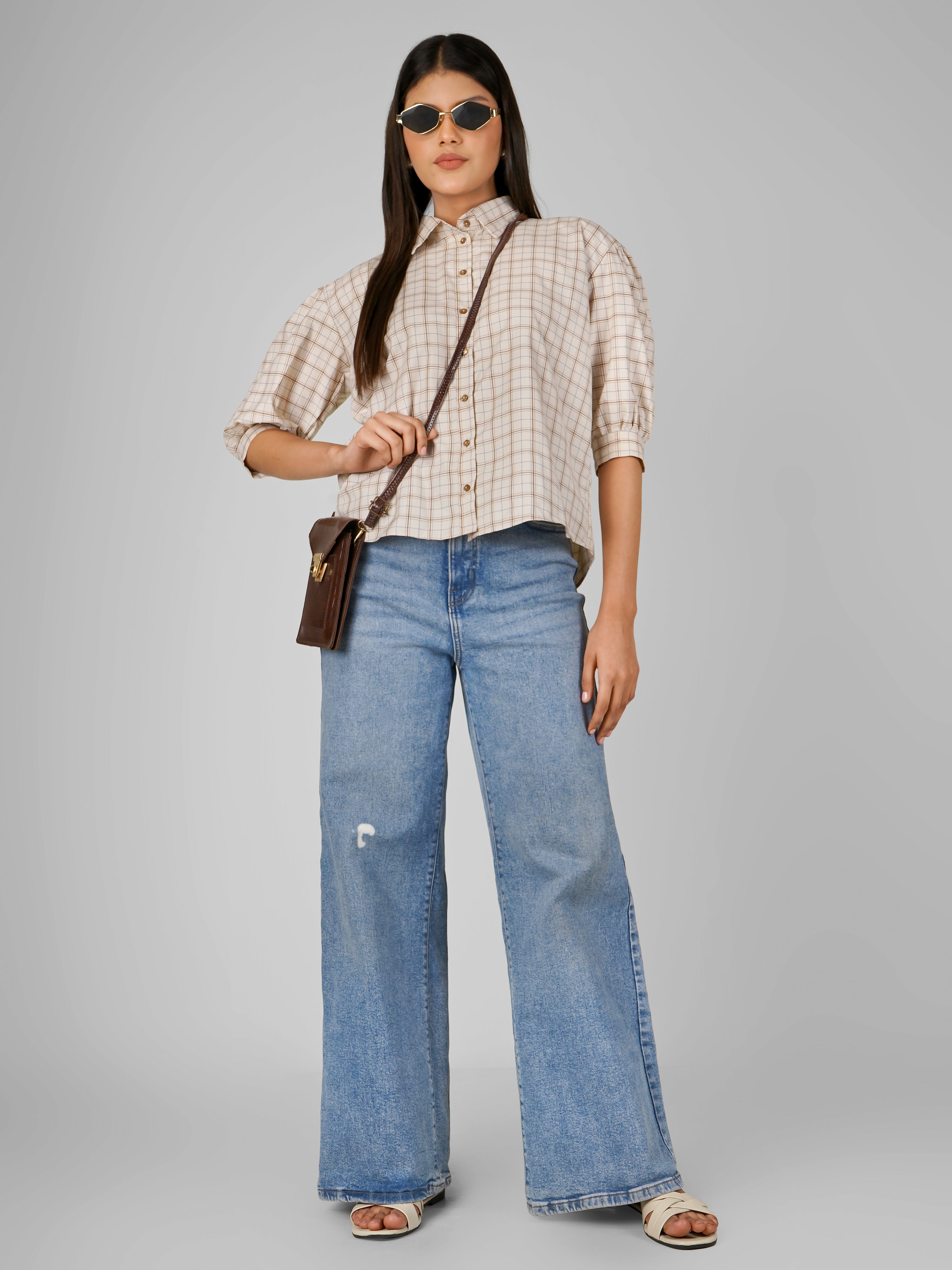KENA Loose Fit Checks Shirt