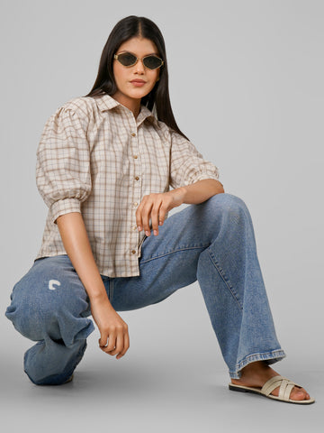 KENA Loose Fit Checks Shirt