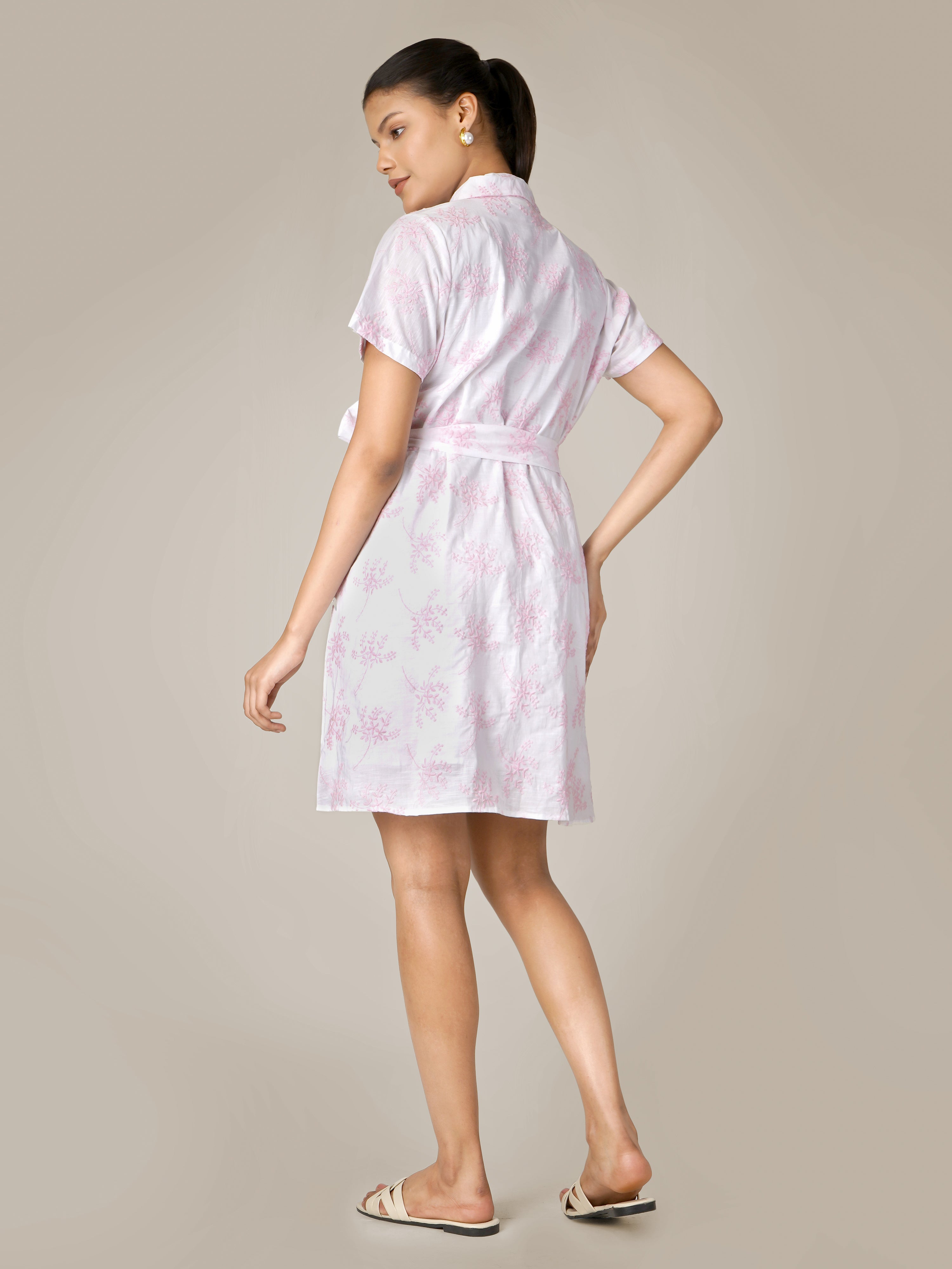 ALIA Embroidered Short Dress