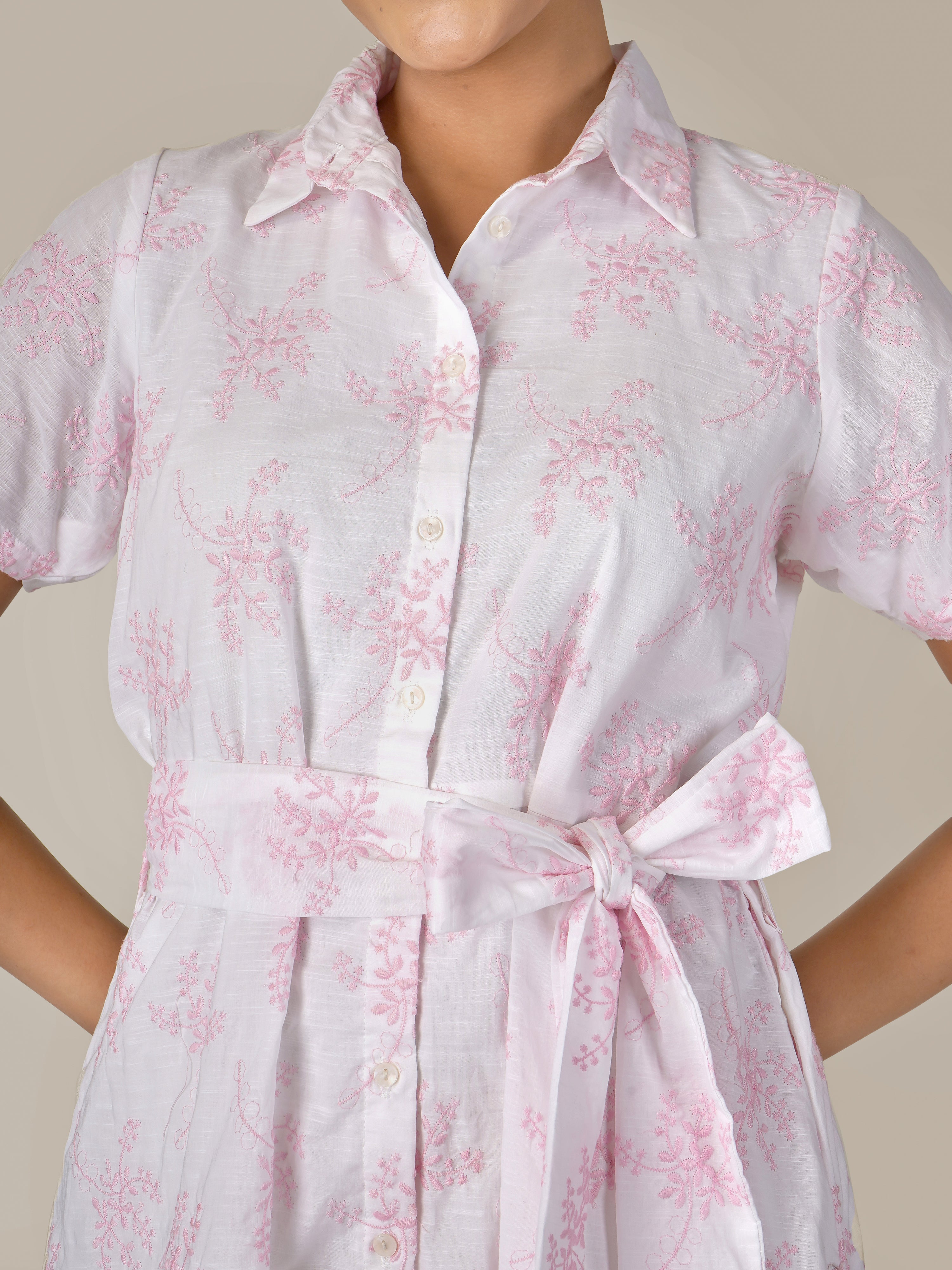 ALIA Embroidered Short Dress