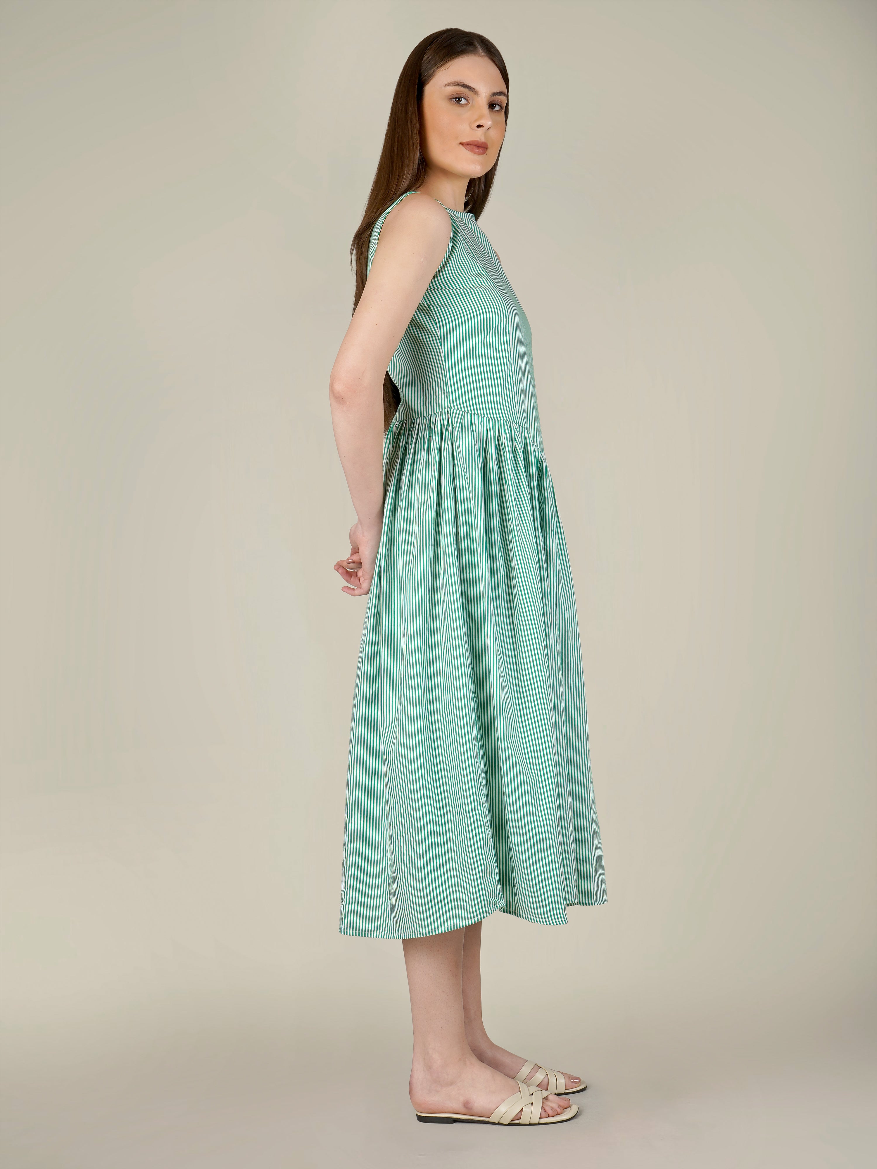LIZA Stripe Fit & Flare Dress