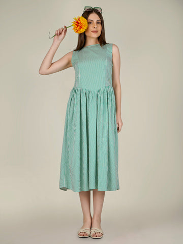 LIZA Stripe Fit & Flare Dress