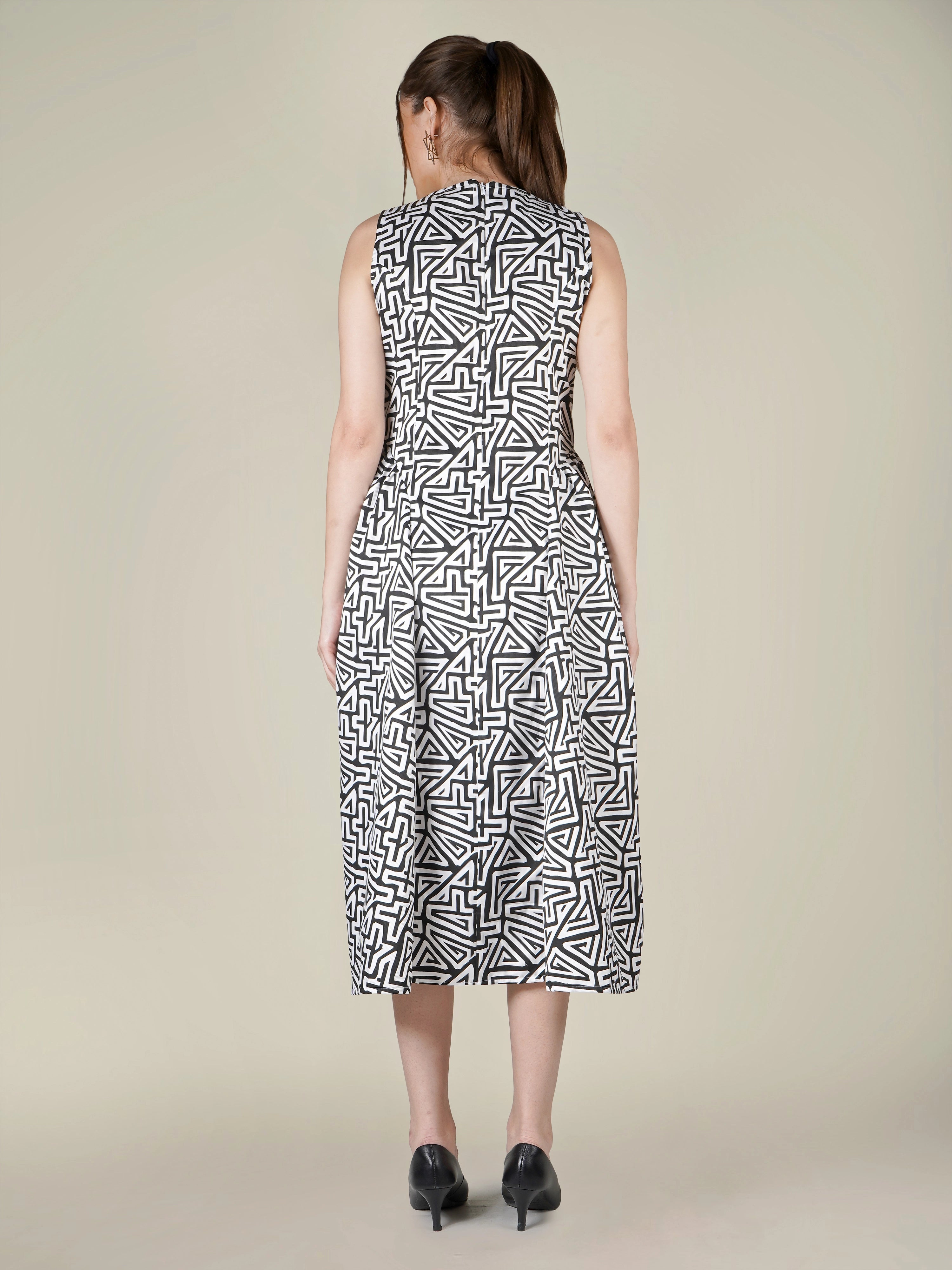 RAE Abstract Print Midi Dress