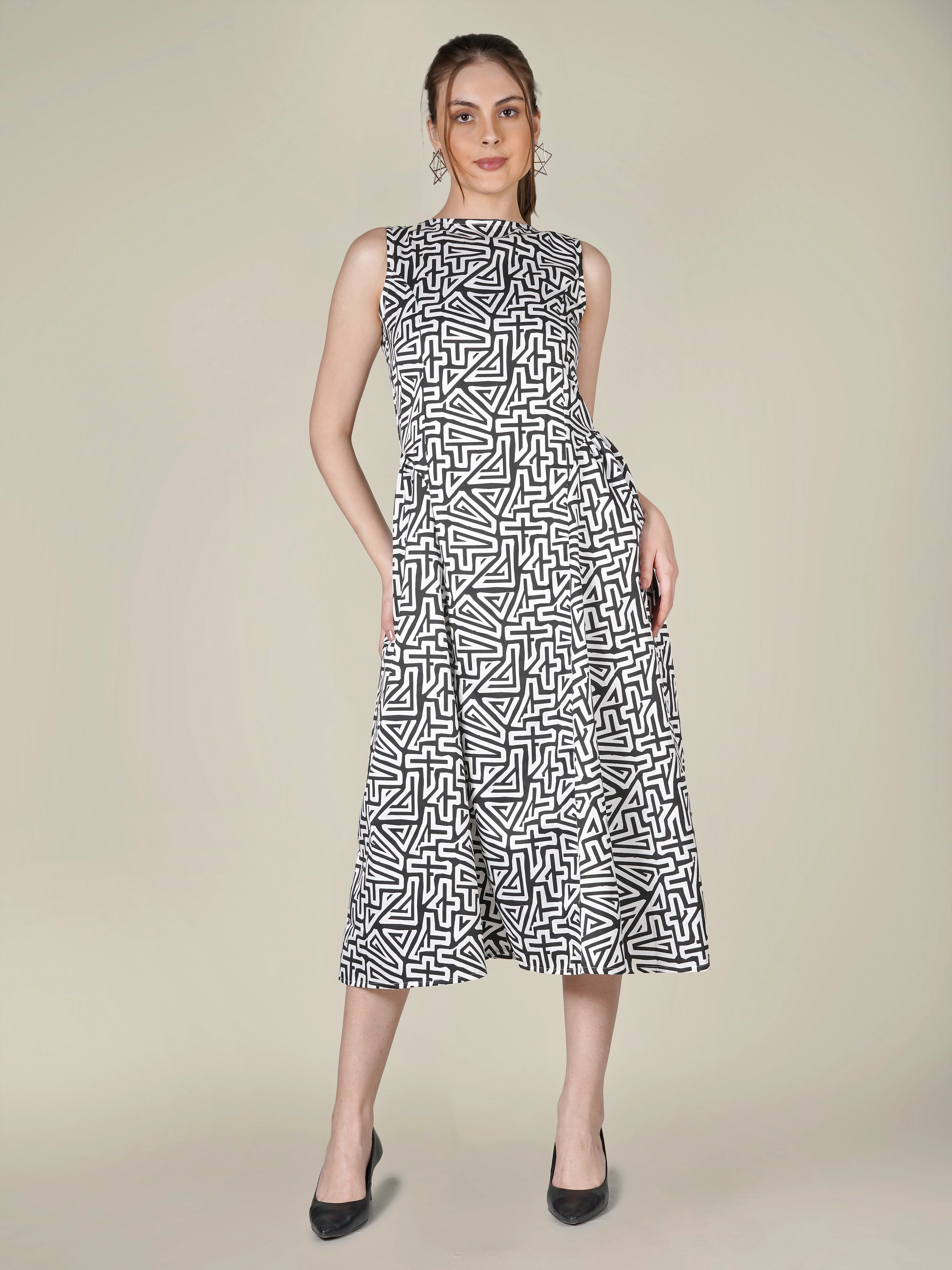 RAE Abstract Print Midi Dress