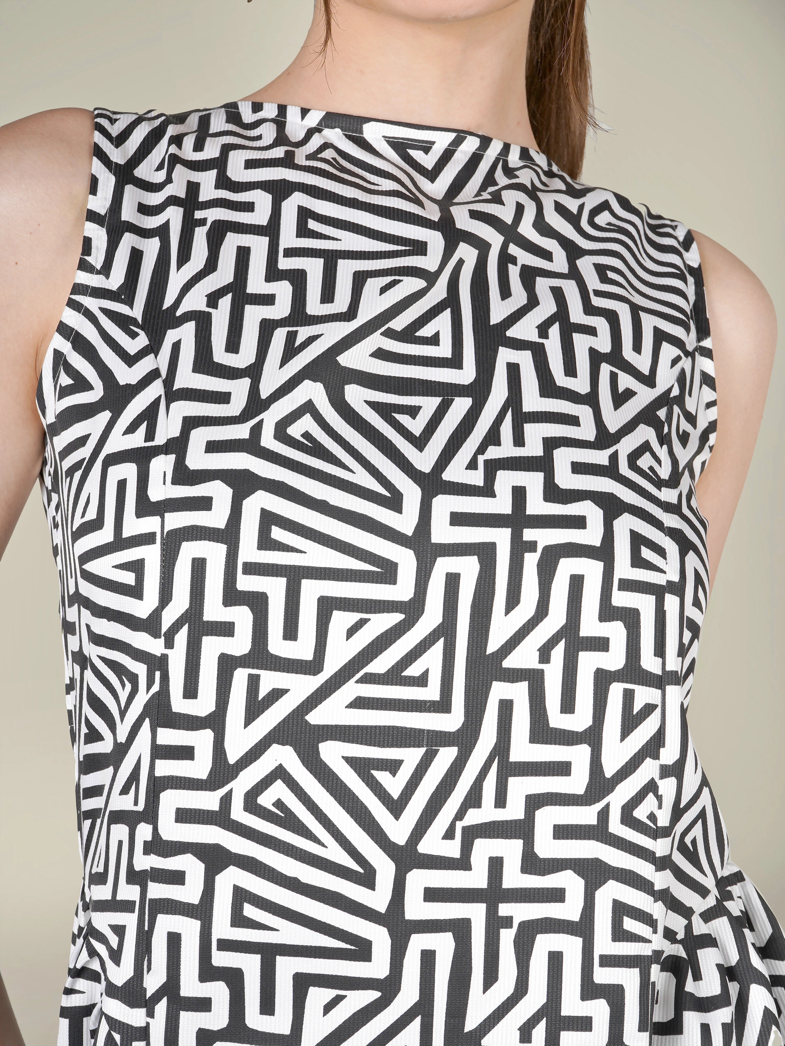 RAE Abstract Print Midi Dress