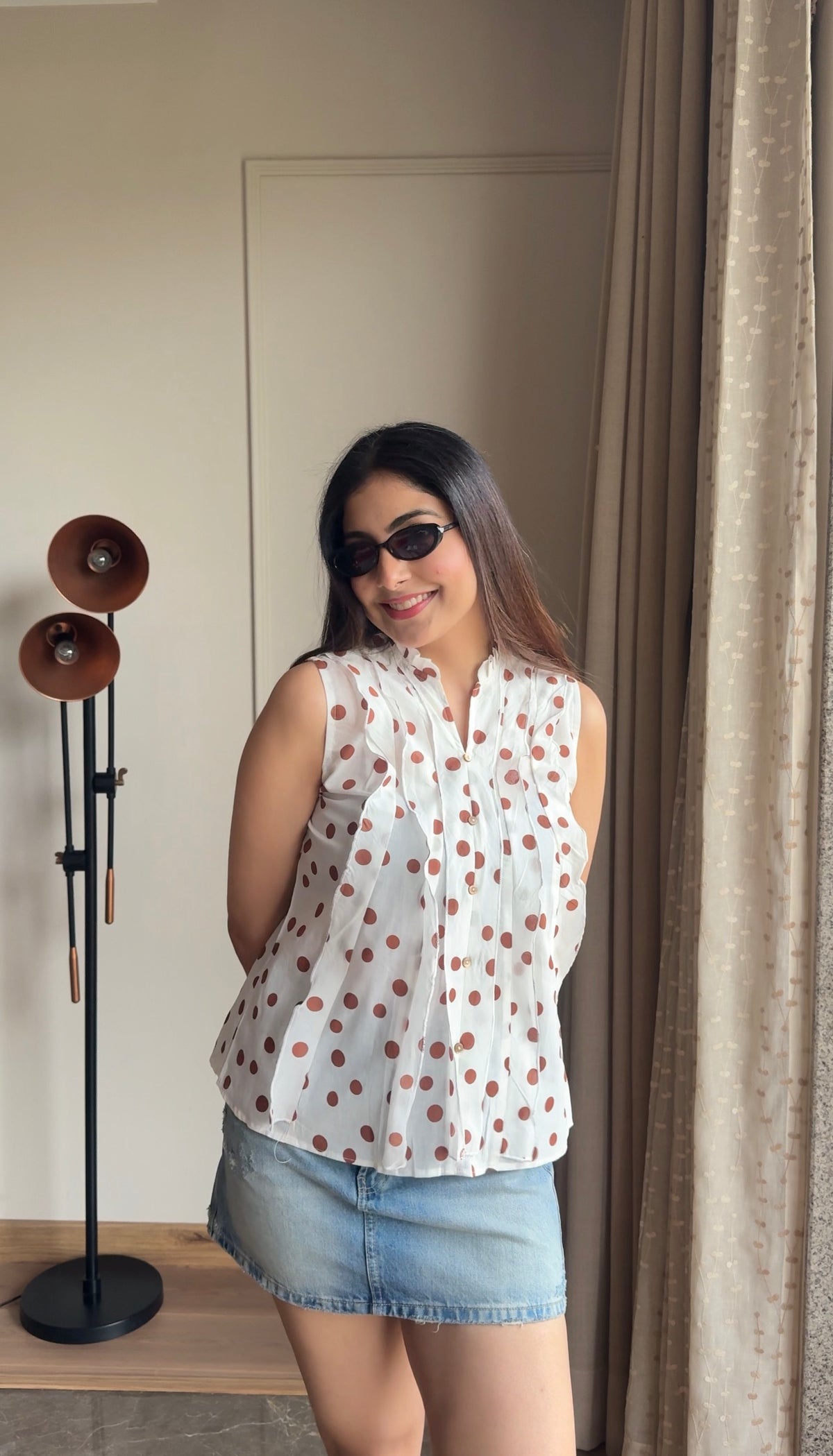 Polka Summer Ruffle Top