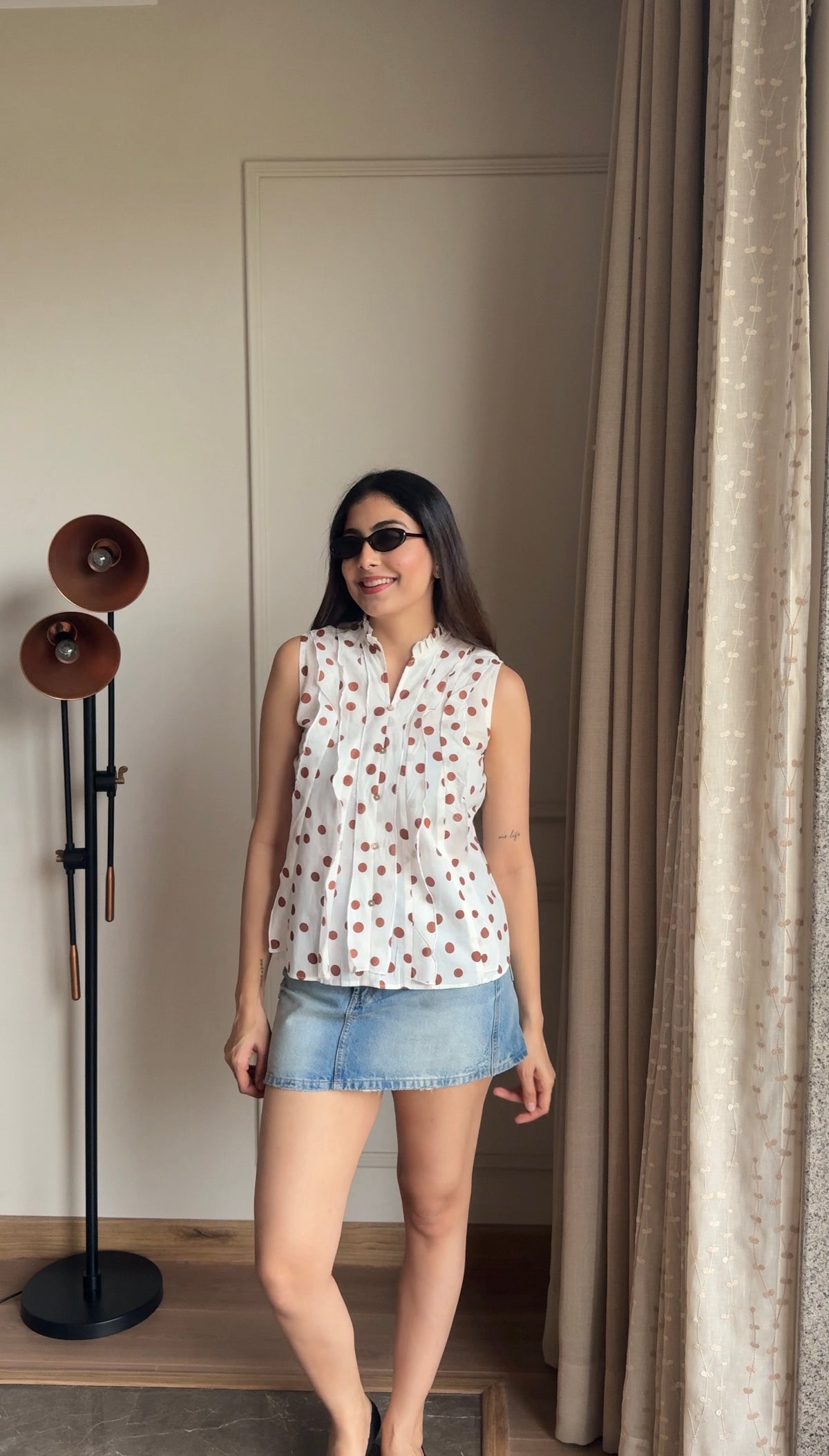 Polka Summer Ruffle Top