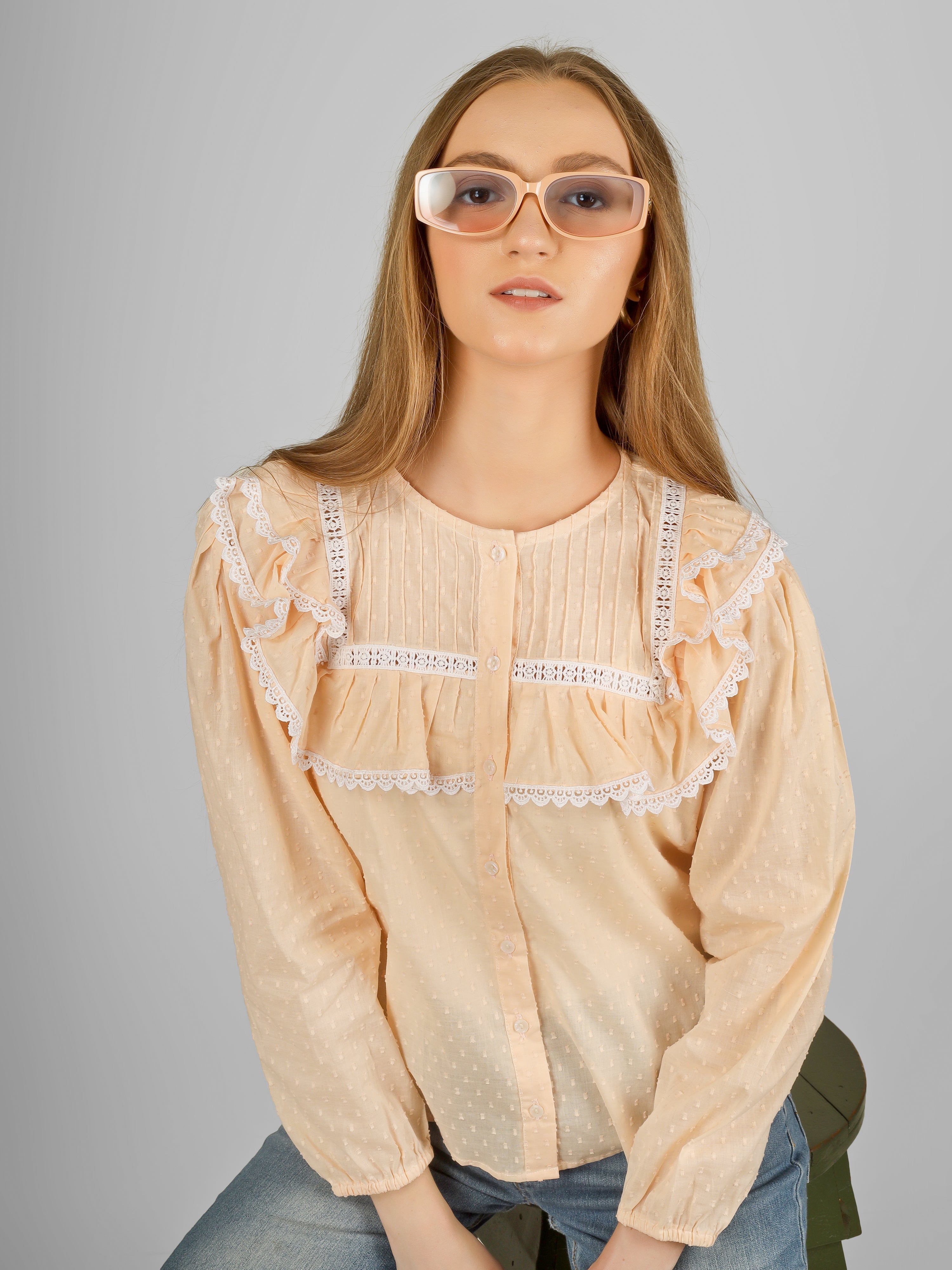 KYRA Ruffle Lace Top