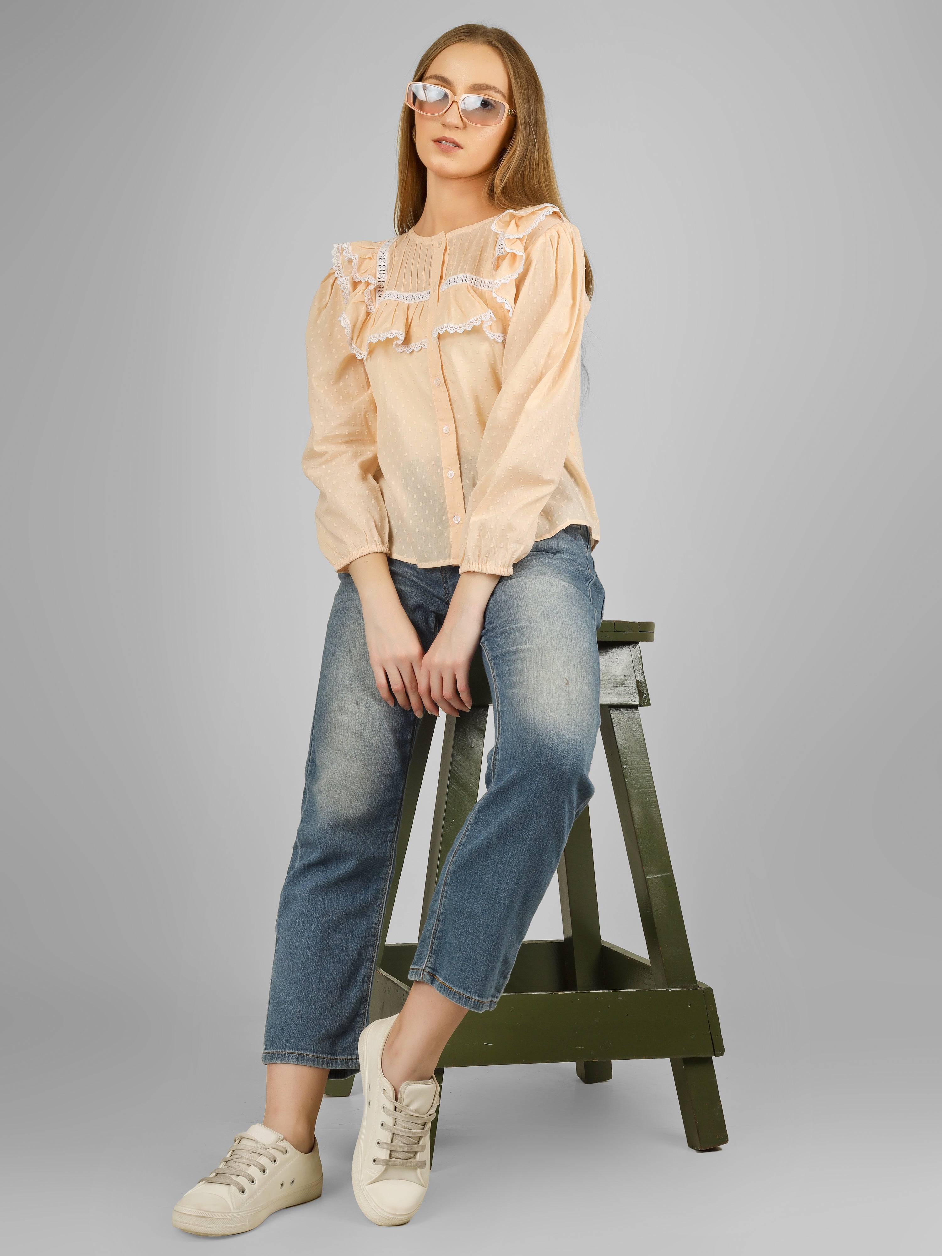 KYRA Ruffle Lace Top