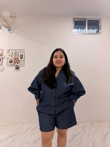 Nostalgia Blue Shirt Co-ord Set