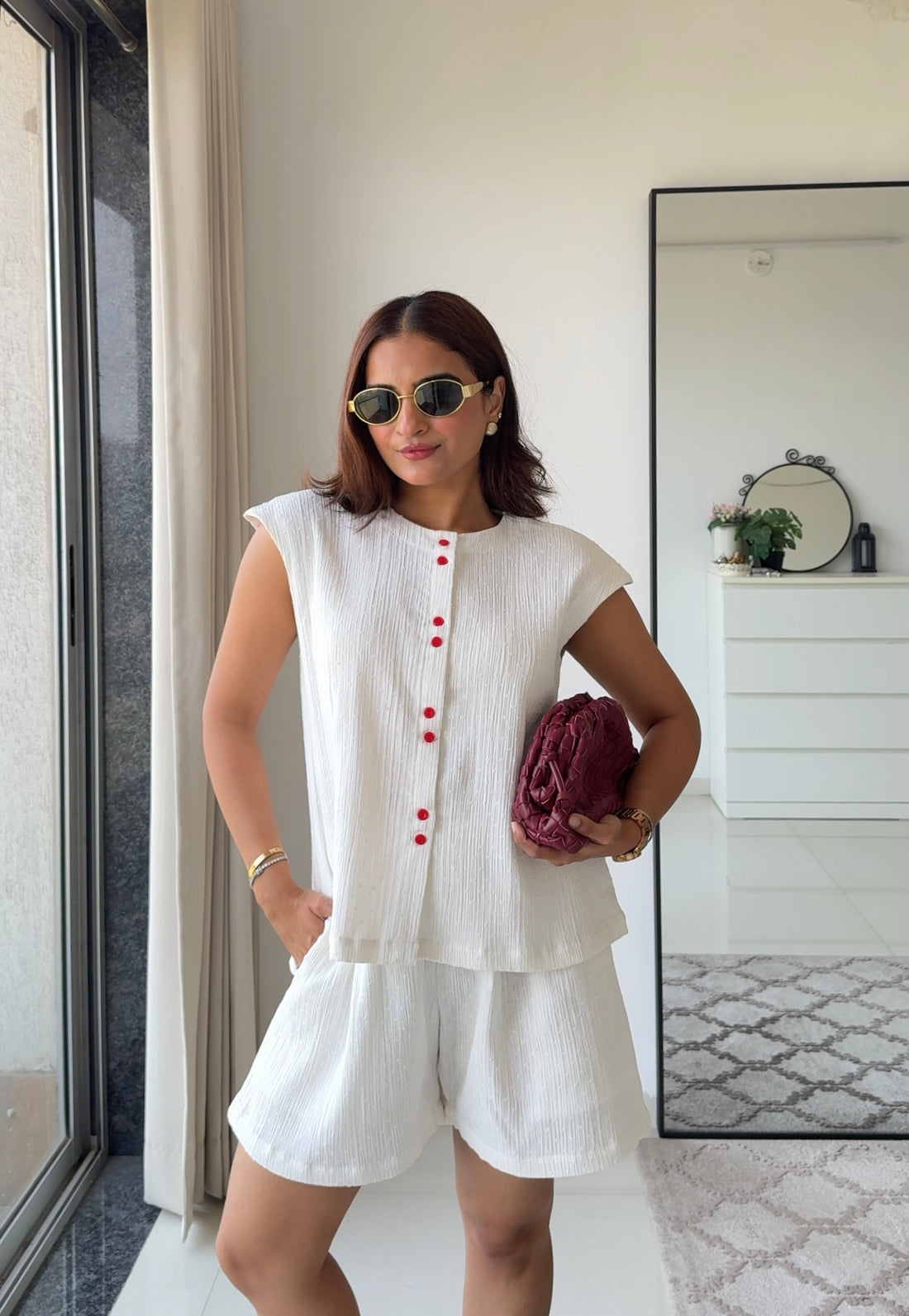 GEMMA Sleeveless Textured Top