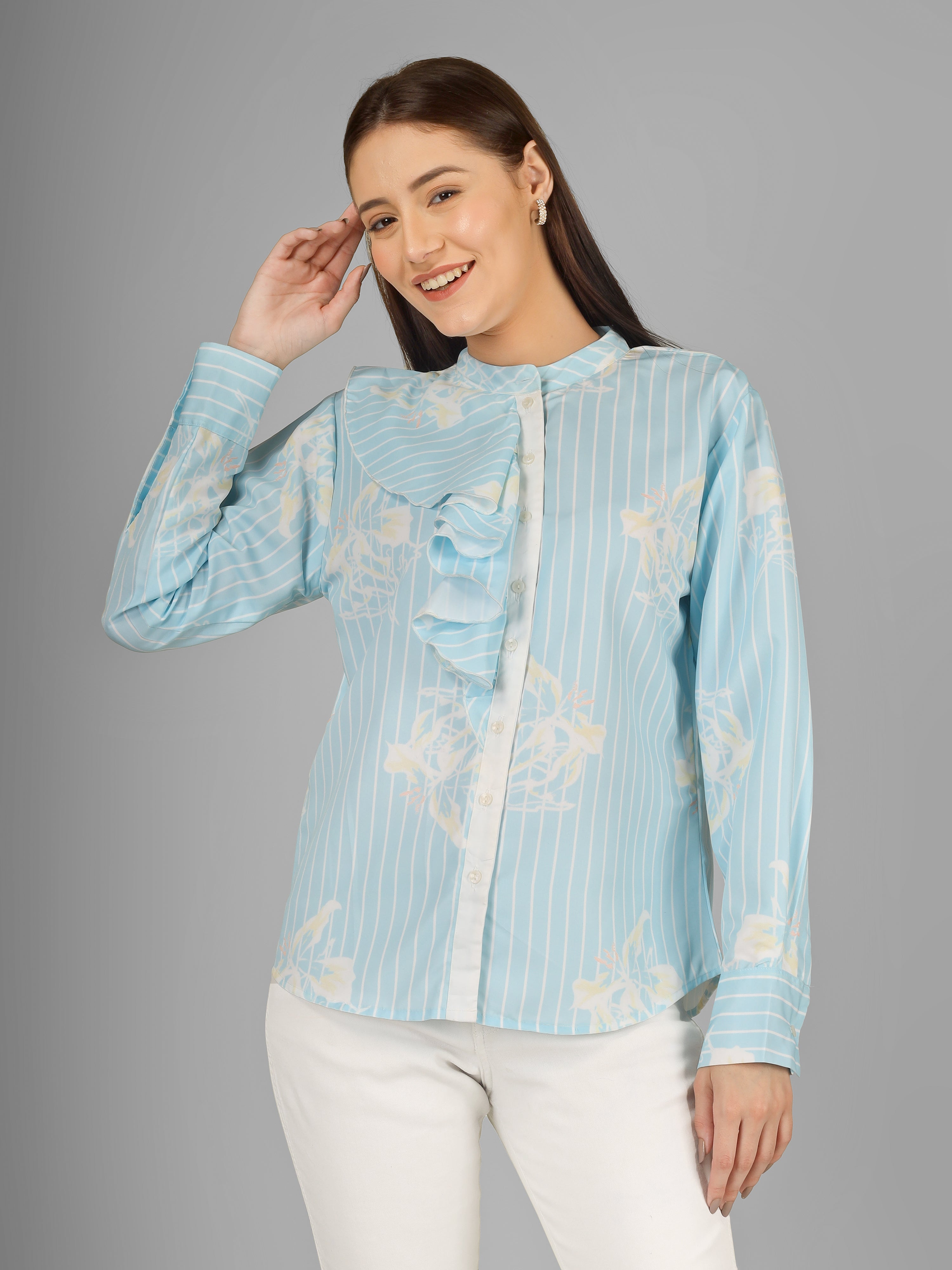 BENI Ruffle Printed Top