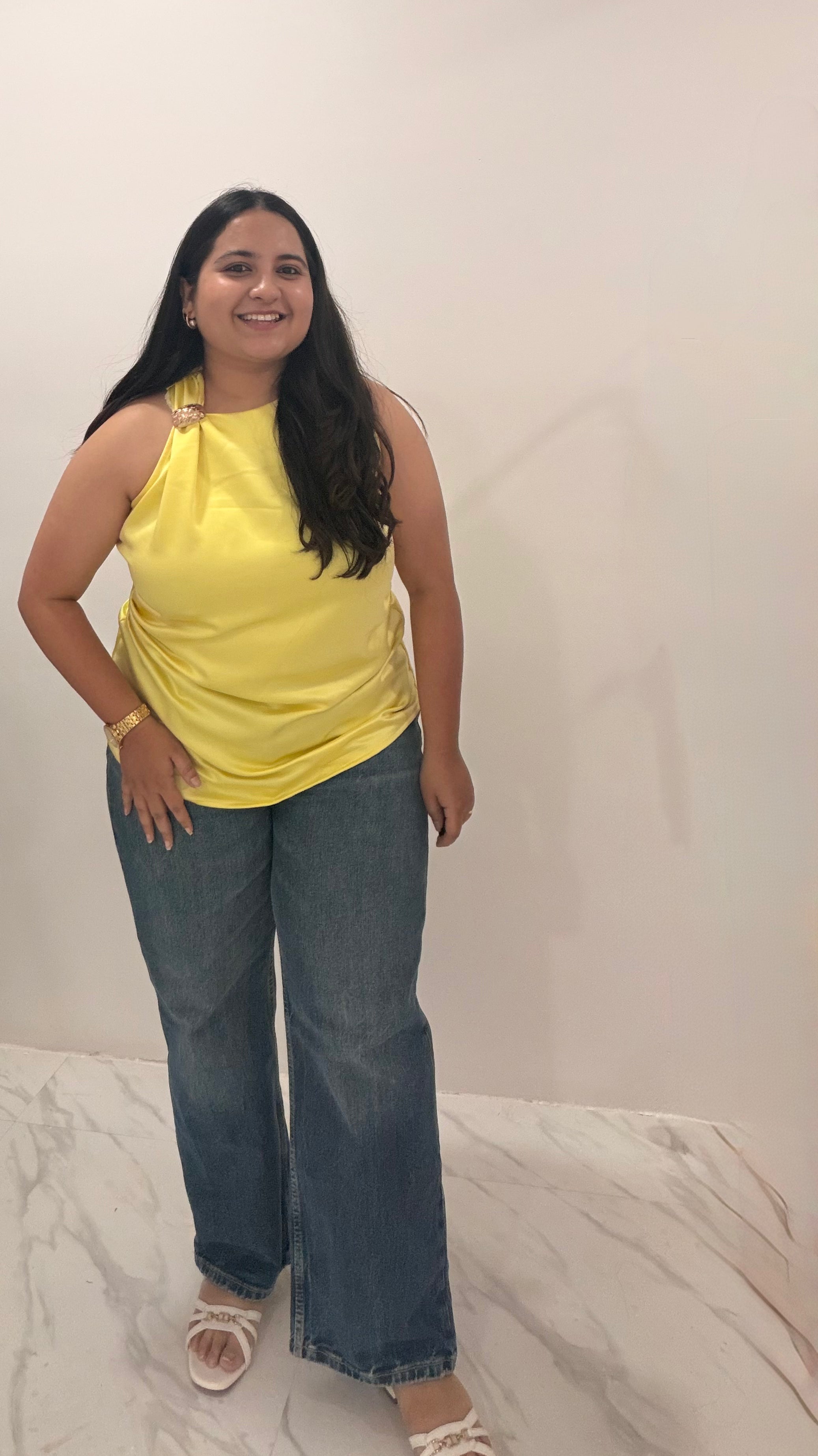 AYLA Solid Buckle Top