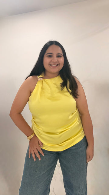 AYLA Solid Buckle Top