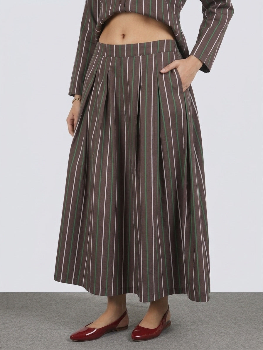 Mocha Stripe Skirt