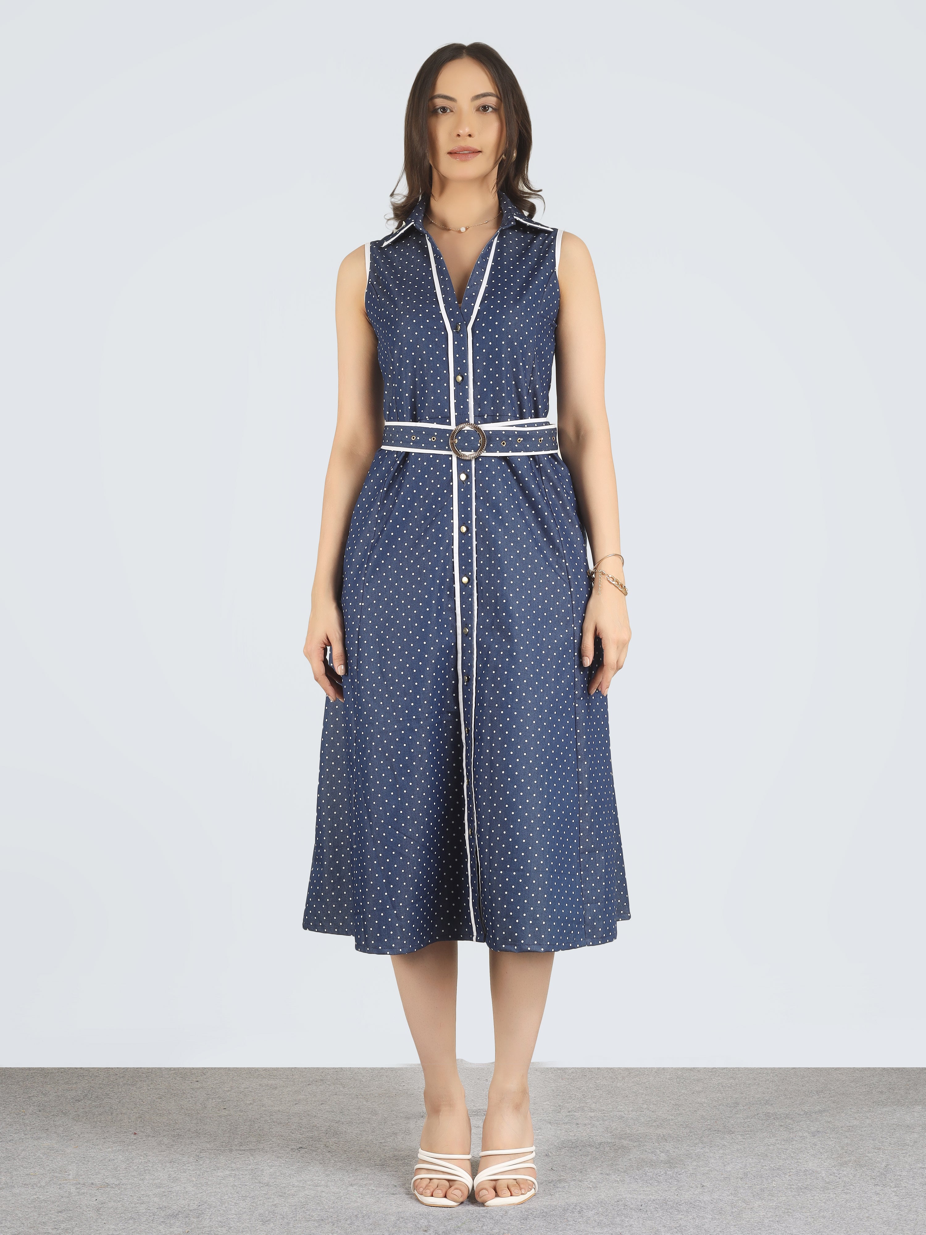 Honey Blue Dot Dress