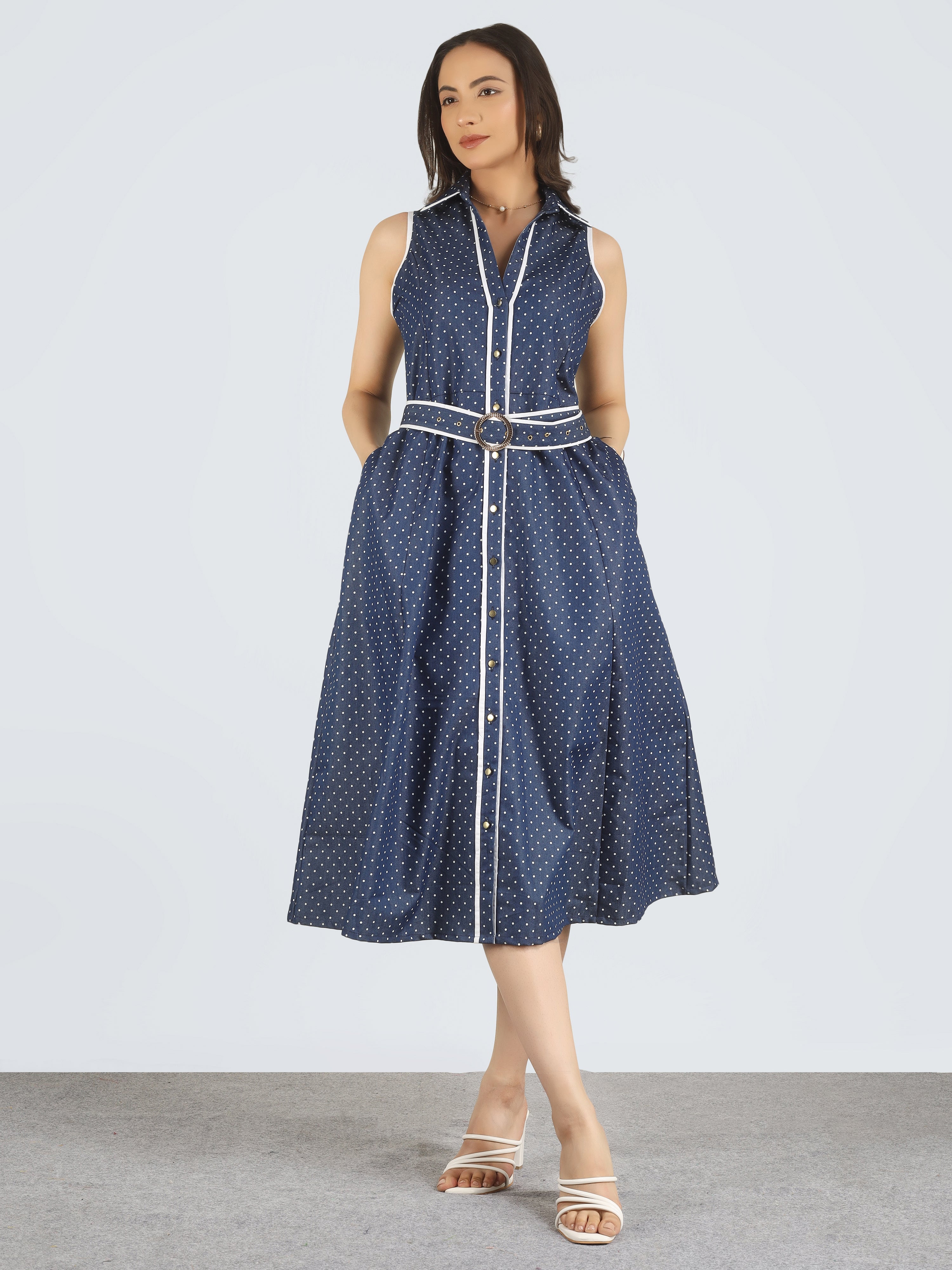 Honey Blue Dot Dress
