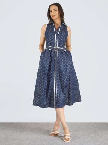 Honey Blue Dot Dress