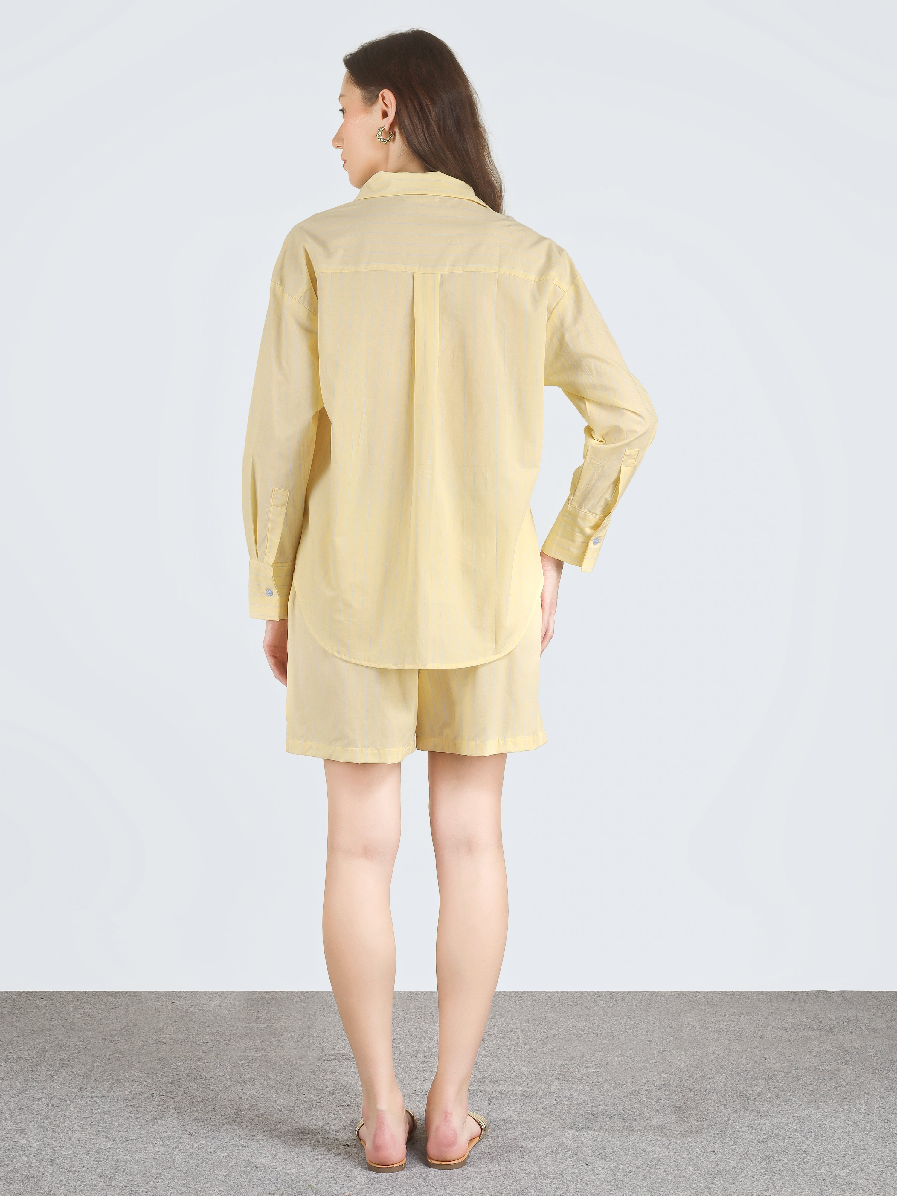 CALI Oversized Yellow Stripe Shirt