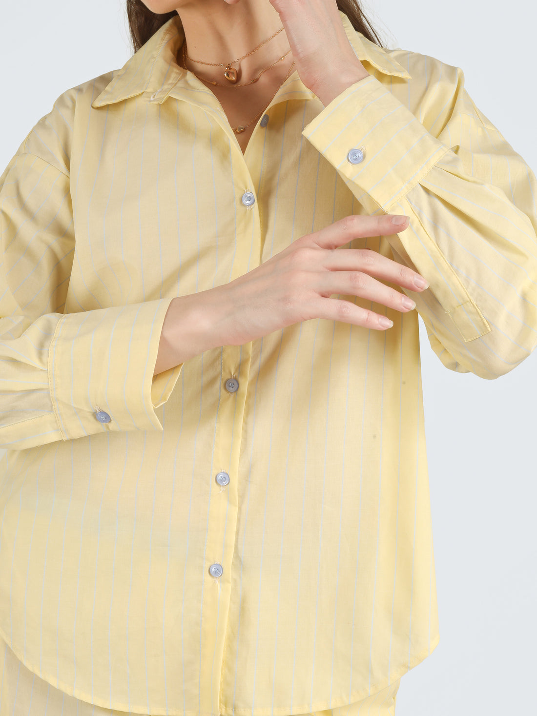 CALI Oversized Yellow Stripe Shirt