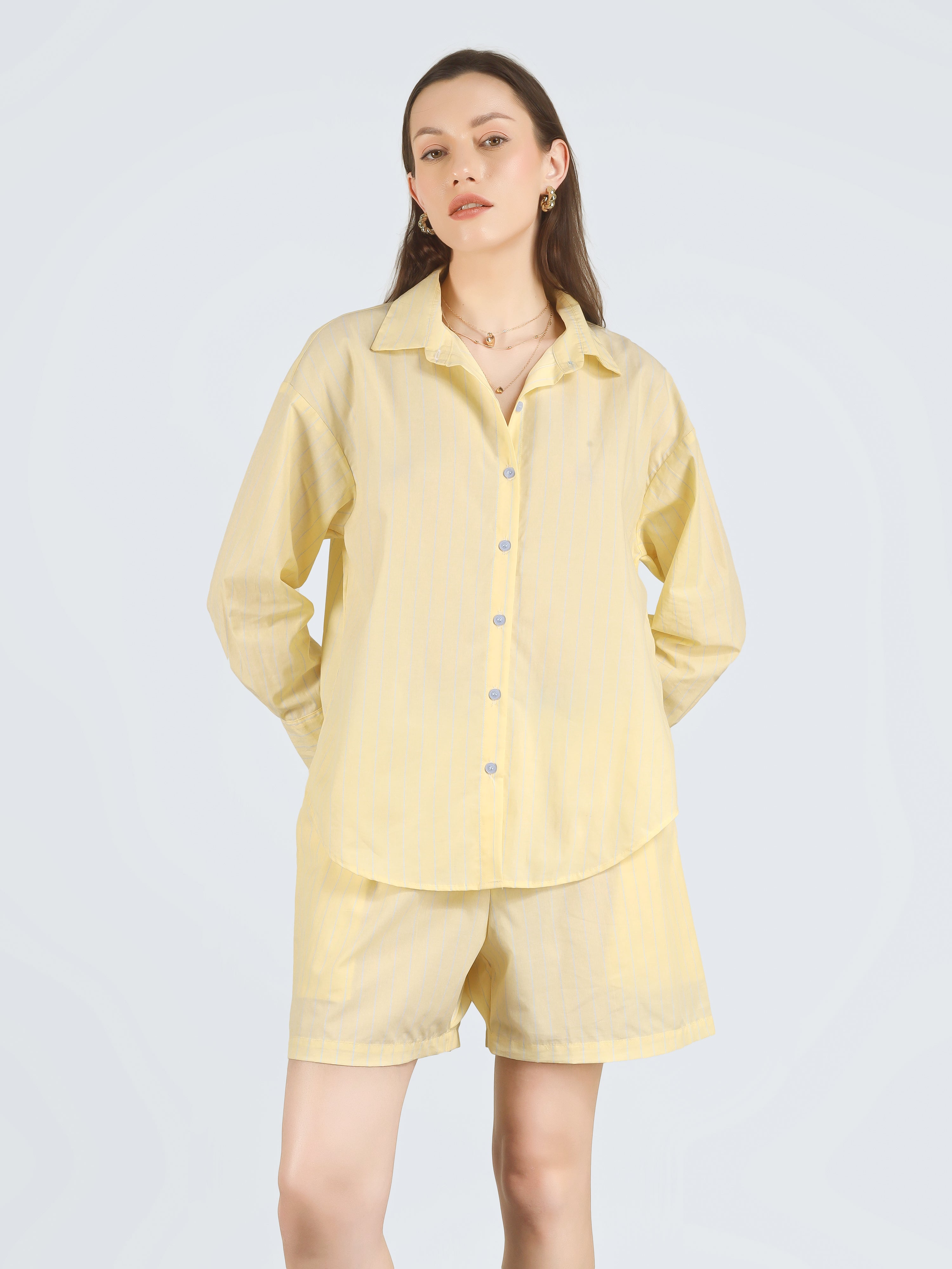 CALI Yellow Stripe Shorts