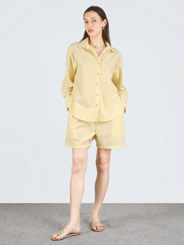 CALI Oversized Yellow Stripe Shirt