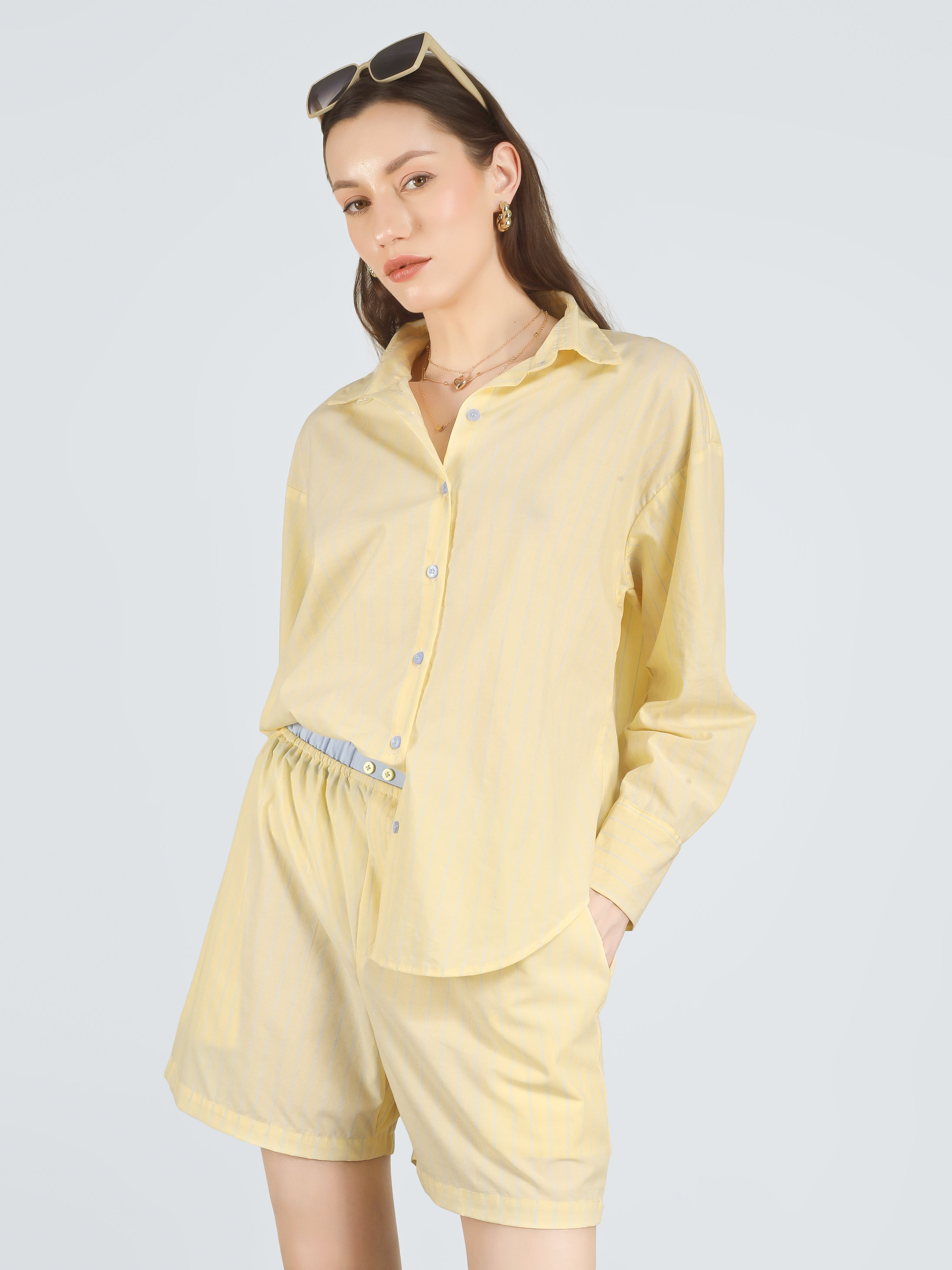 CALI Yellow Stripe Shorts