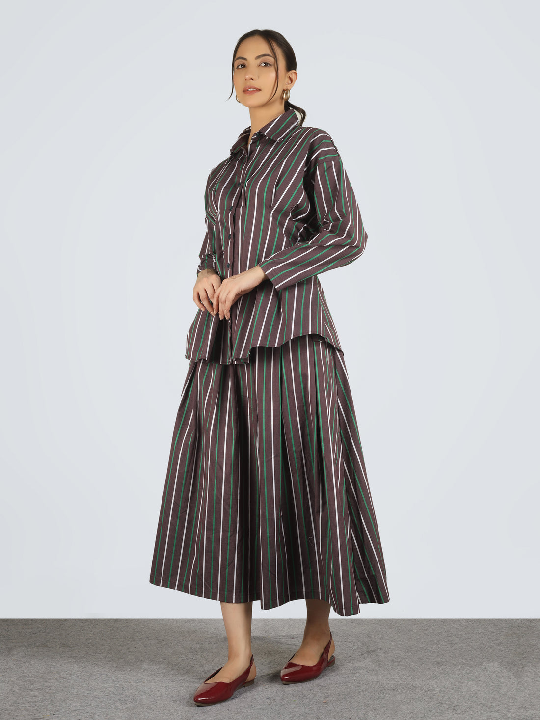 Mocha Stripe Co-ord Set