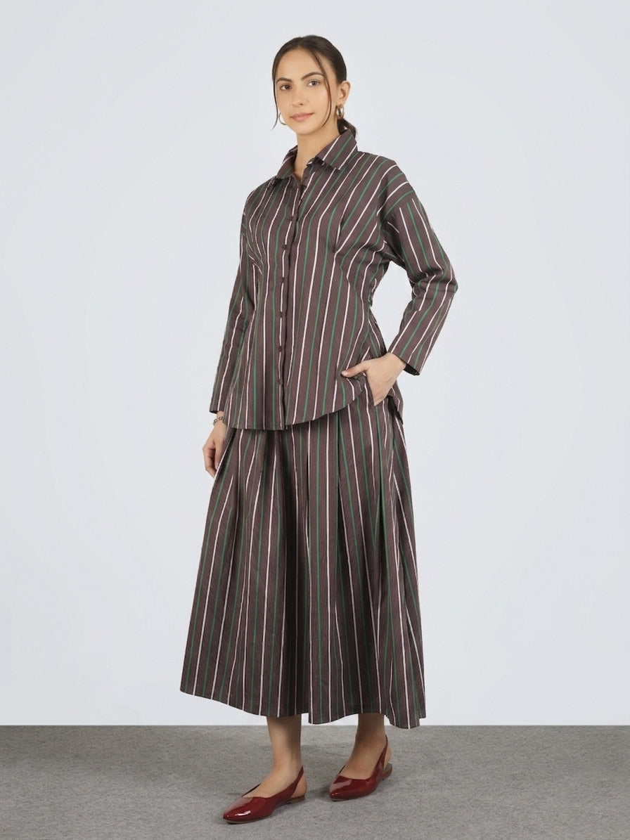 Mocha Stripe Skirt