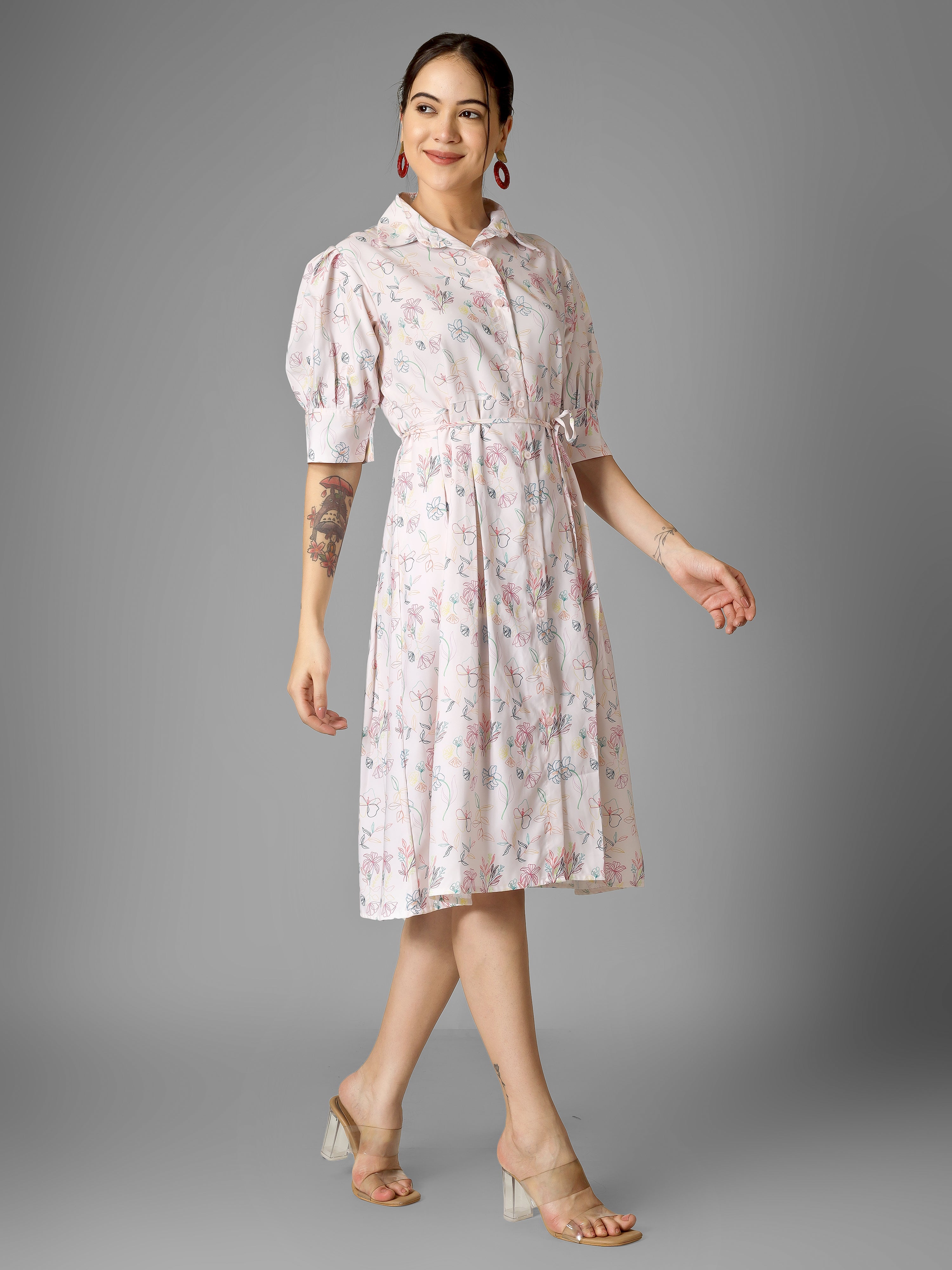 AMY Printed Midi Dress