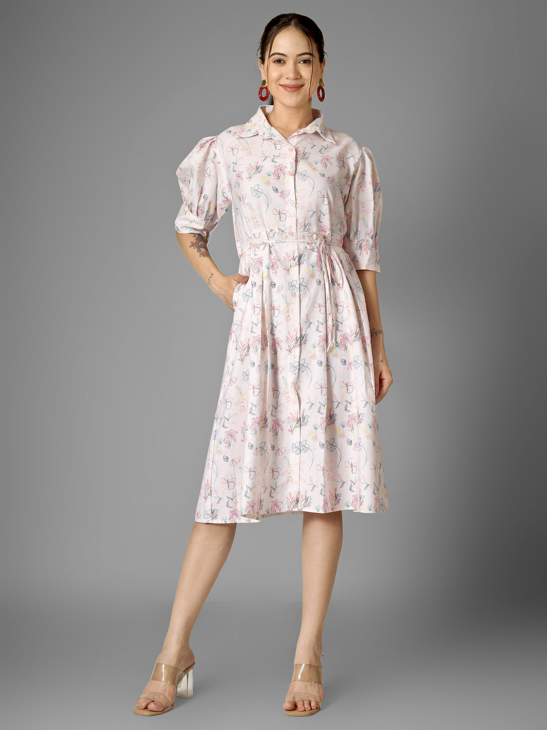 AMY Printed Midi Dress