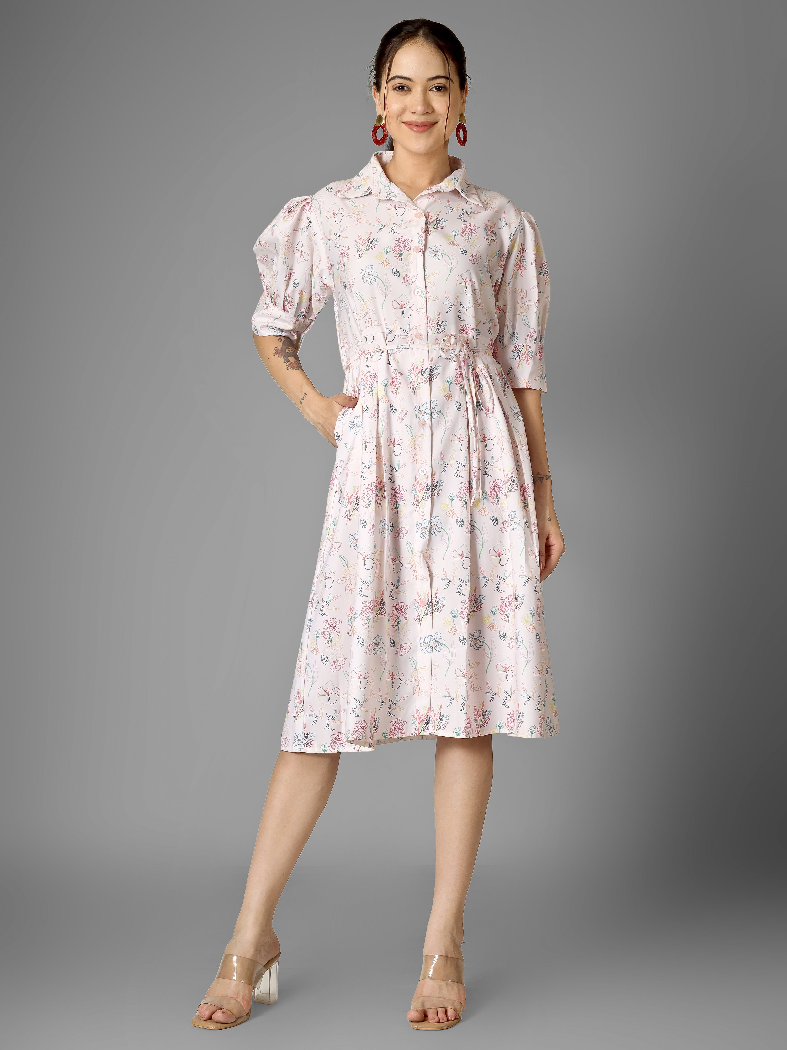 AMY Printed Midi Dress