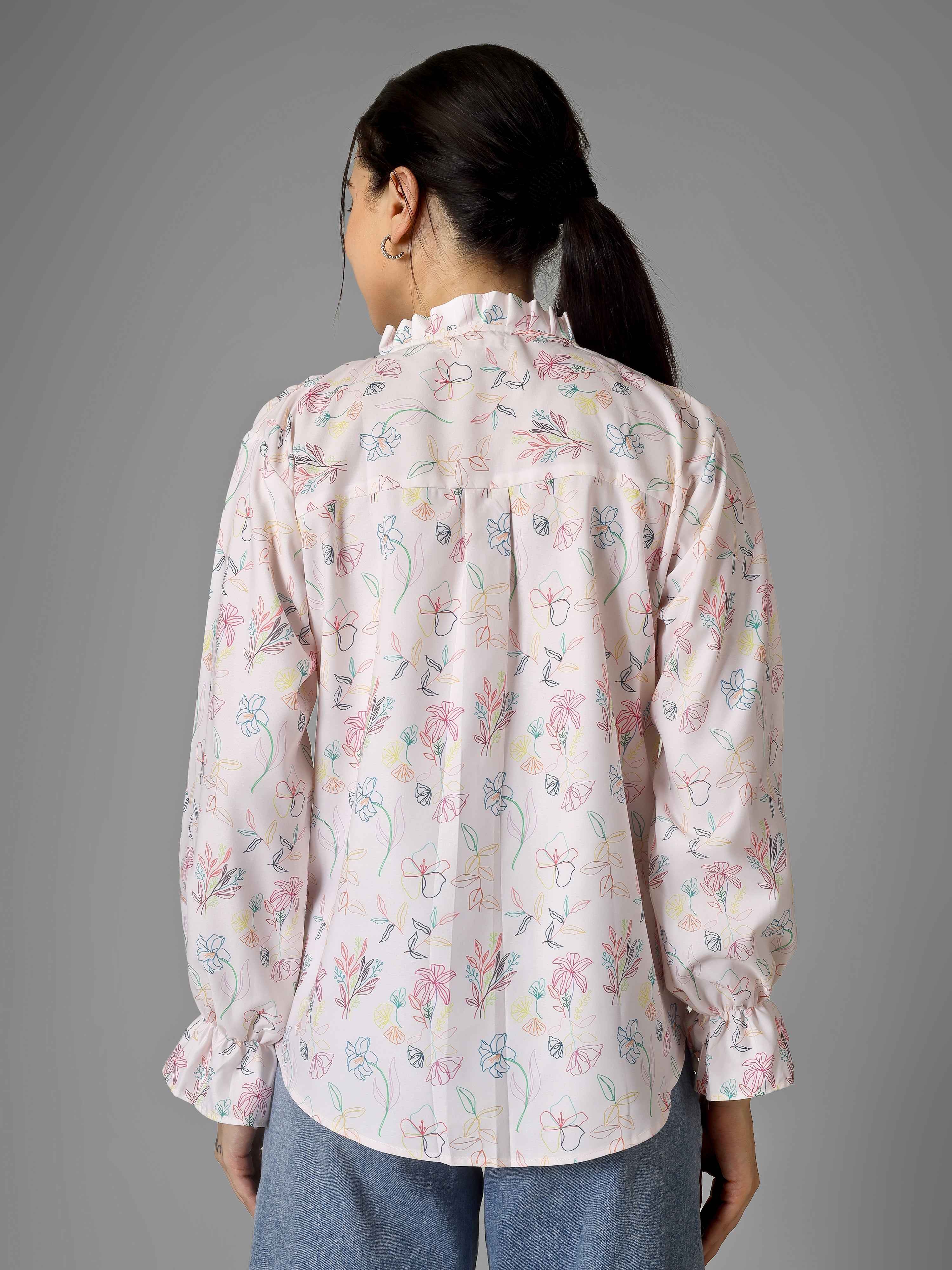 AMY Pleated Mandarin Collar Top