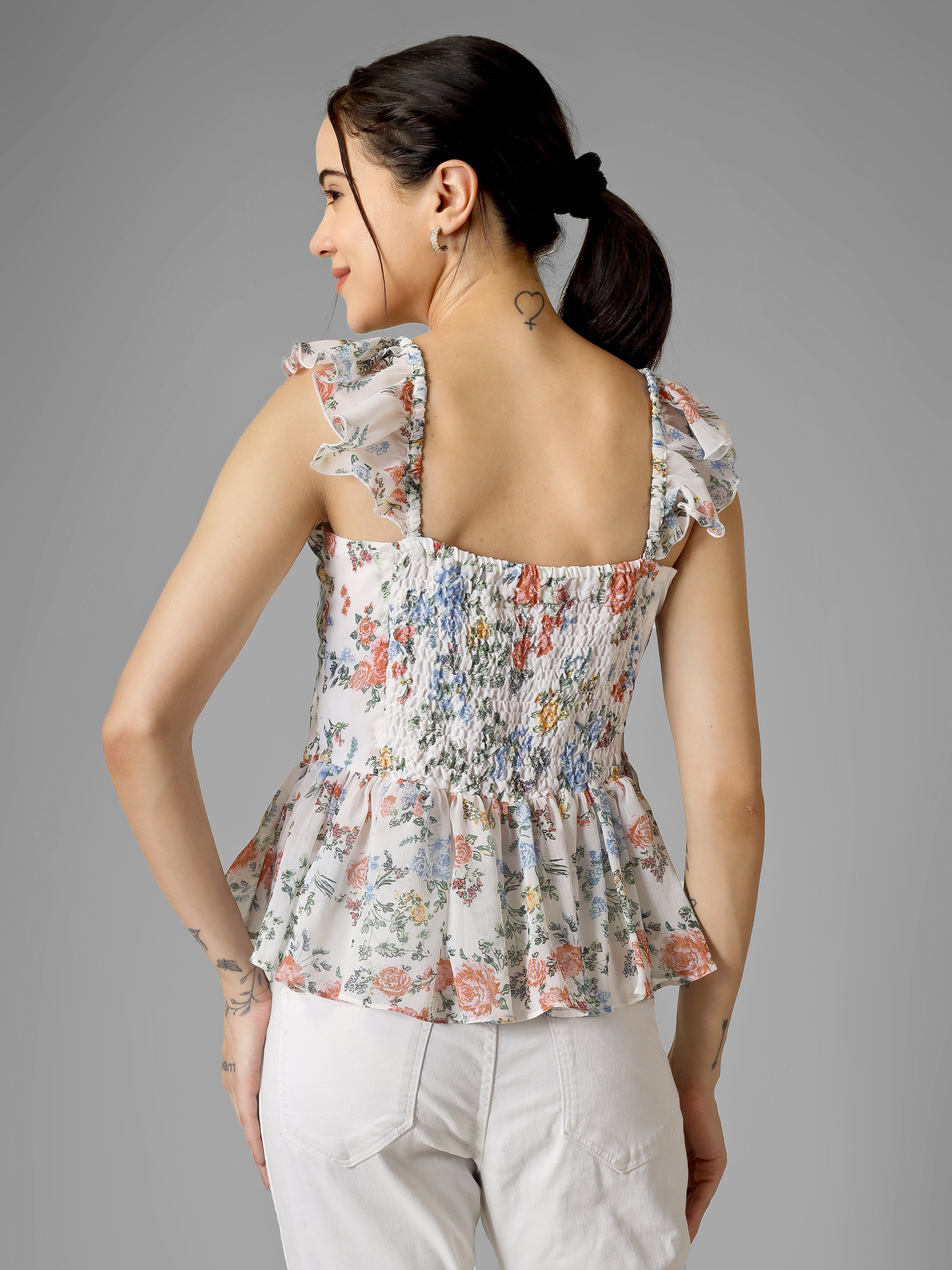 TINA Elasticated Printed TOP