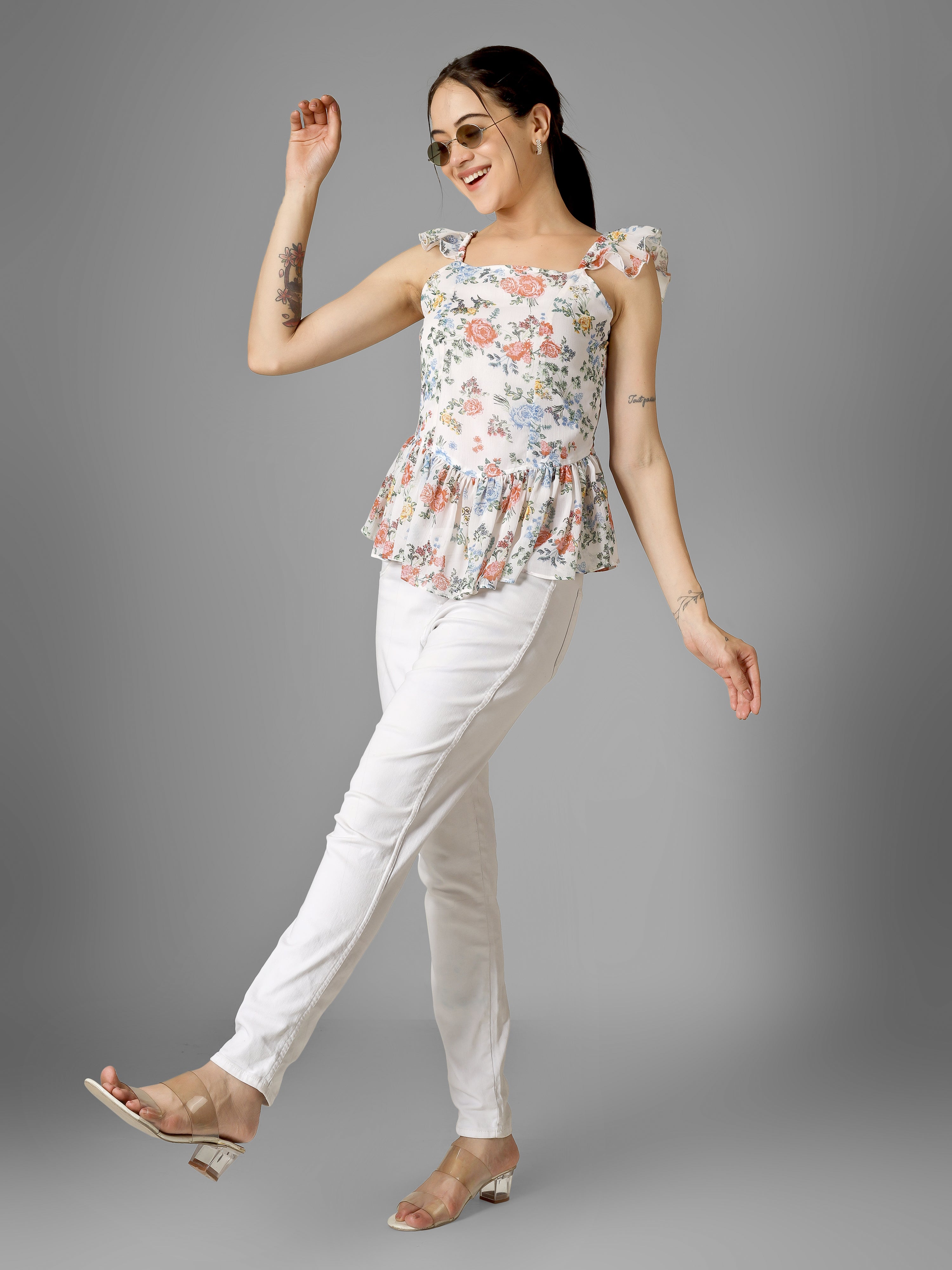 TINA Elasticated Printed TOP