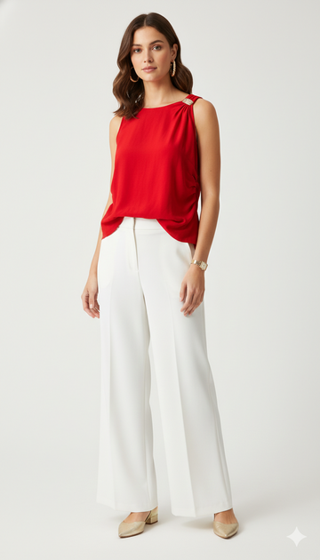 NOMI Solid Buckle Top