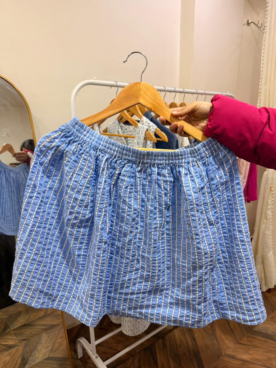 RIYO Fit & Flare Stripe Skirt