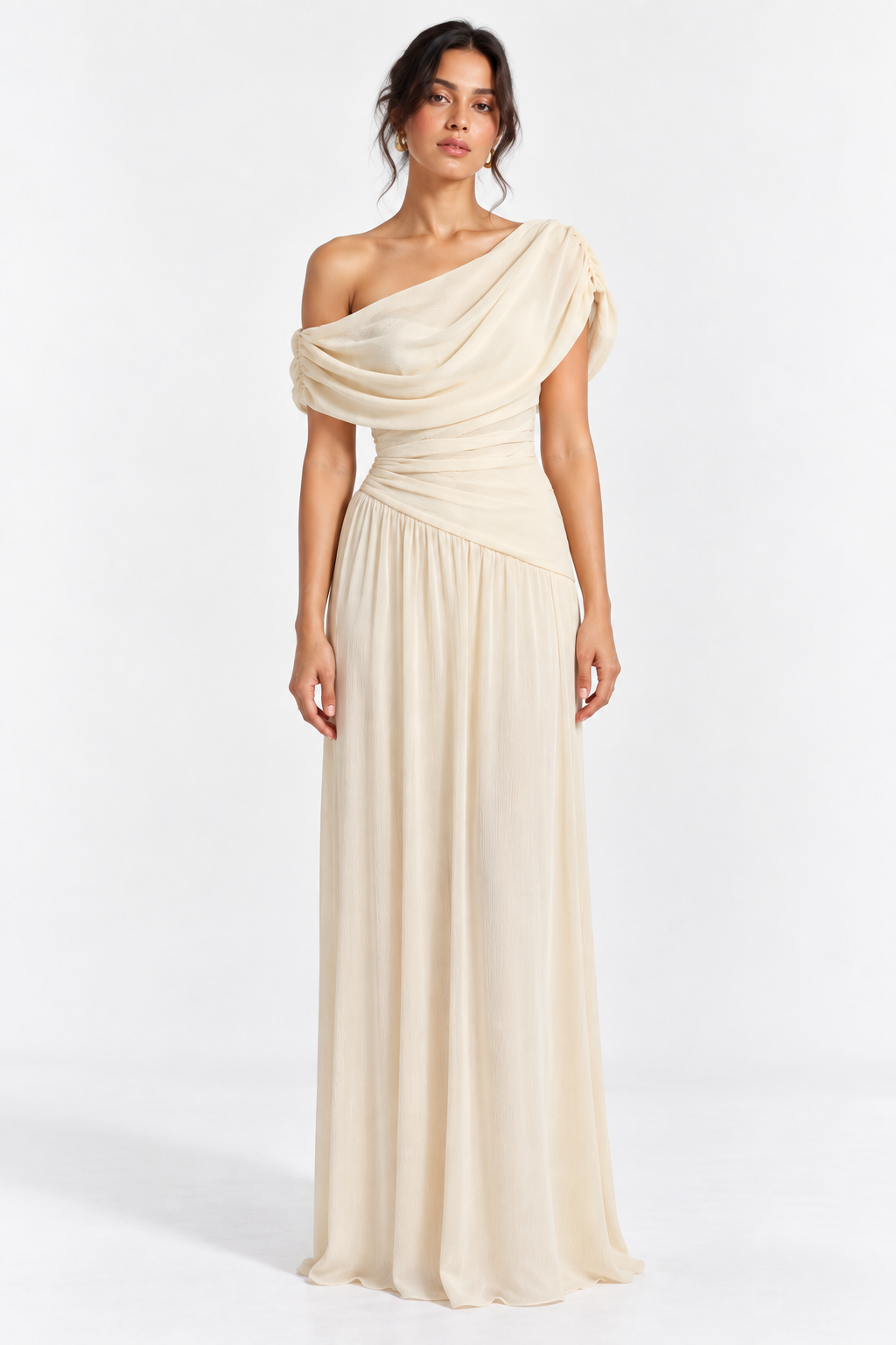 Sienna Drape Dress | Cream