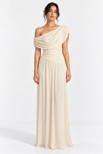 Sienna Drape Dress | Cream