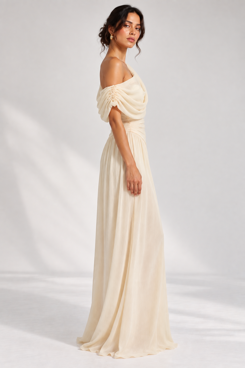 Sienna Drape Dress | Cream