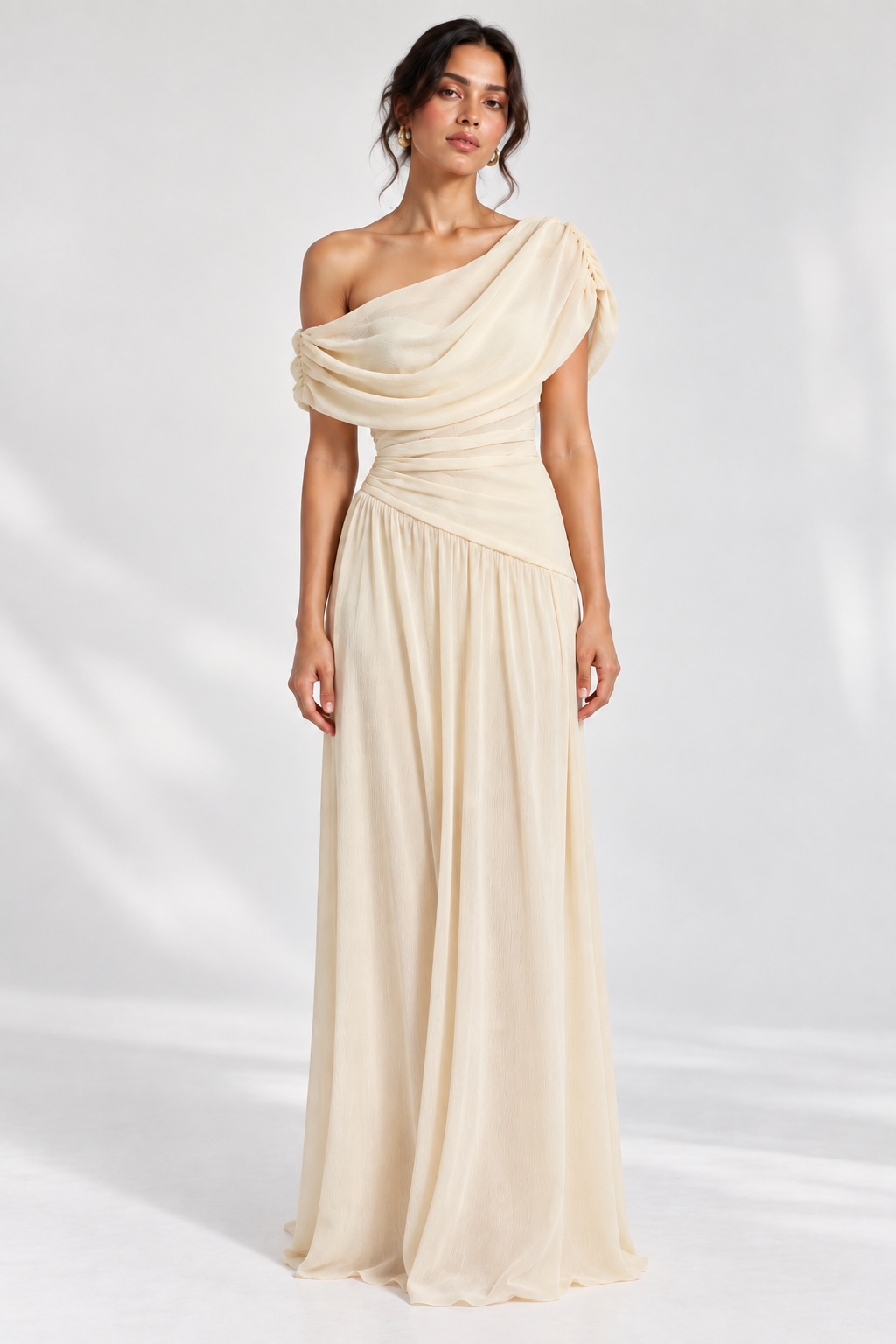 Sienna Drape Dress | Cream