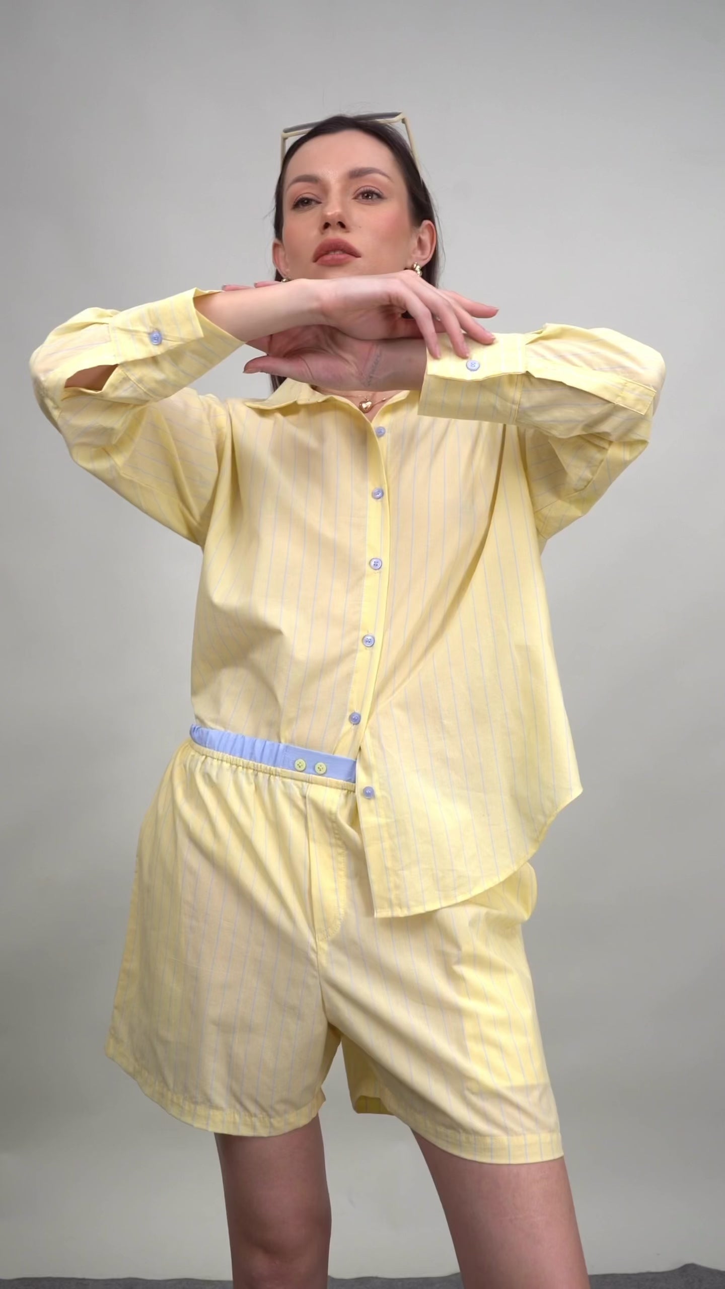 CALI Oversized Yellow Stripe Shirt